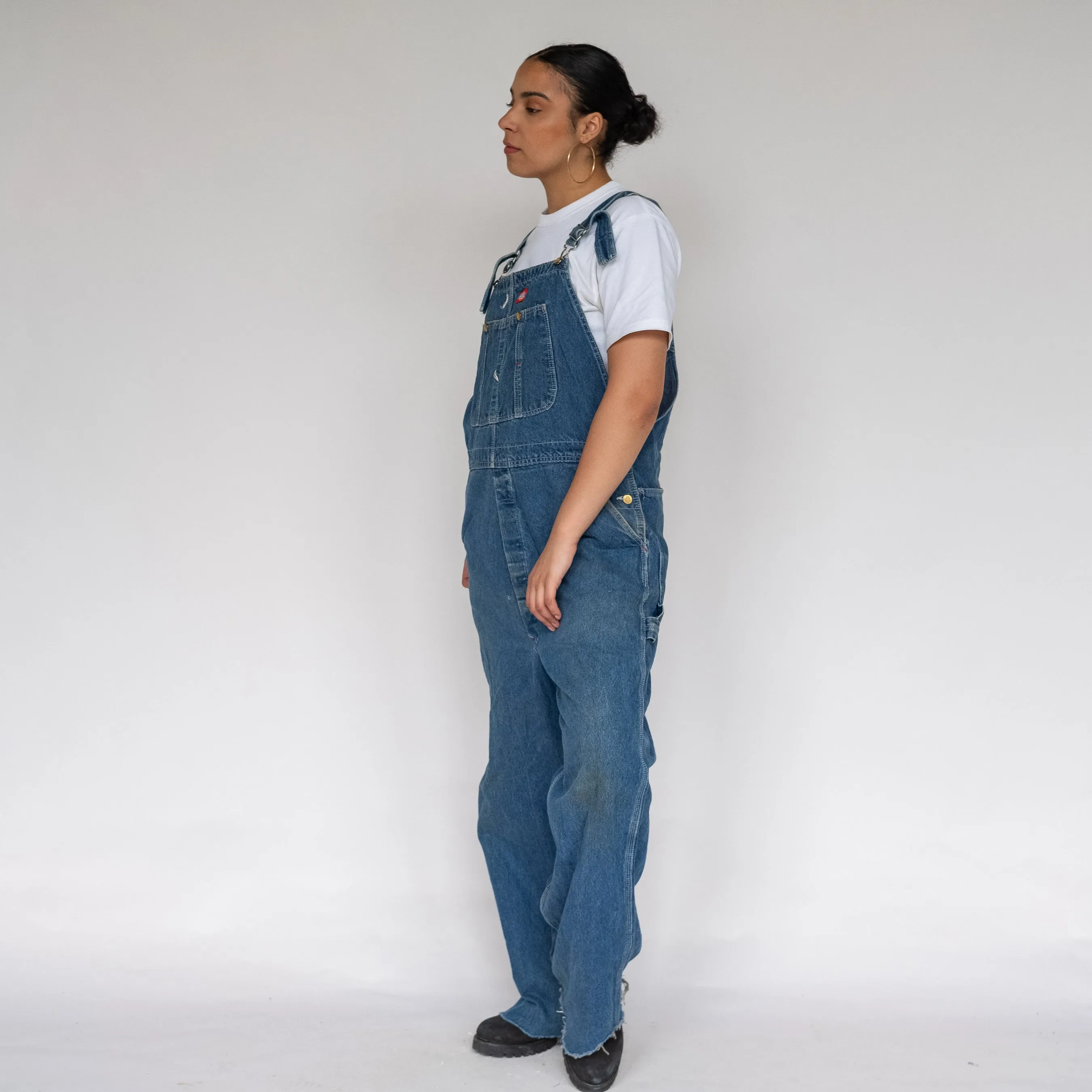 Blue 90s Dickies Denim Baggy Dungarees (XL)