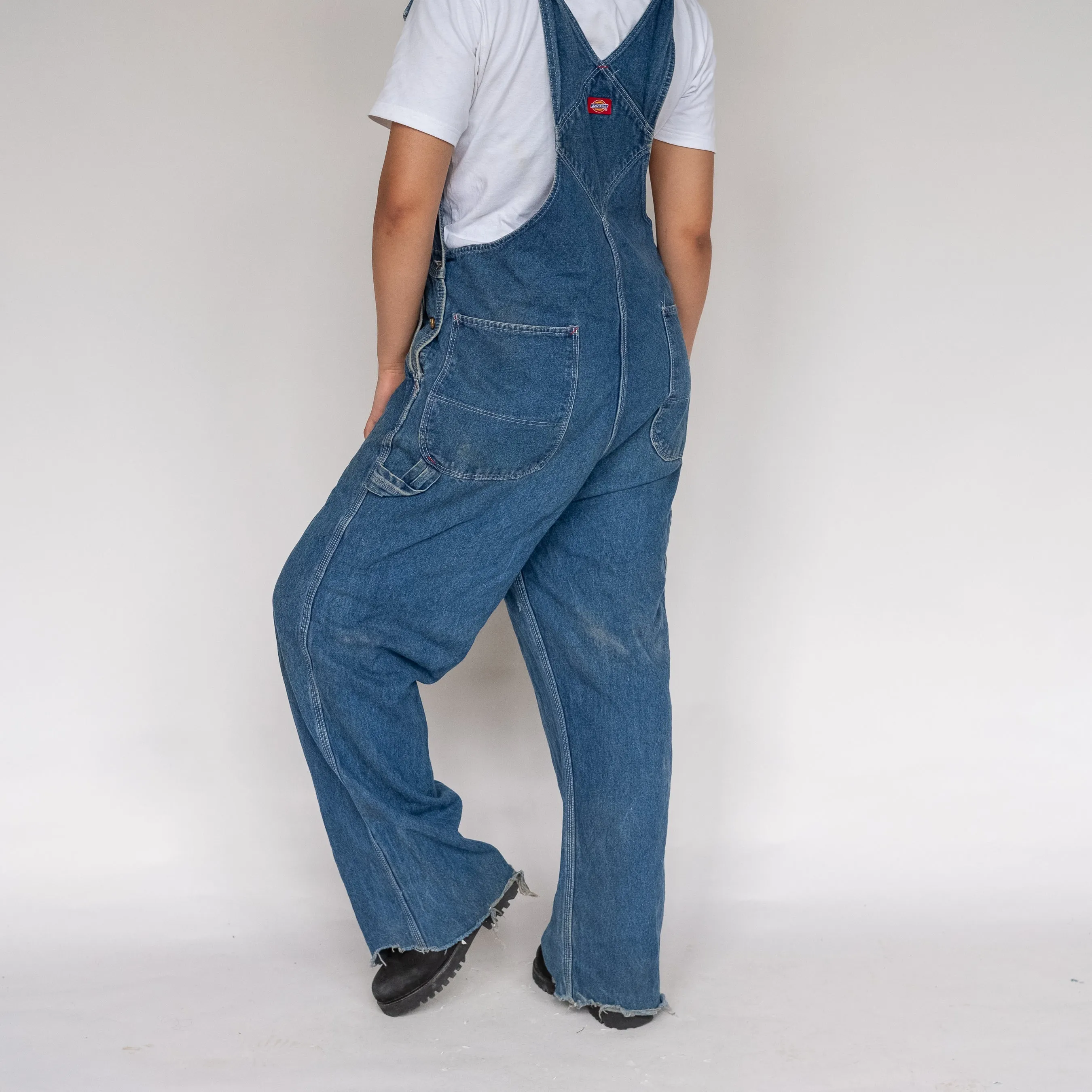 Blue 90s Dickies Denim Baggy Dungarees (XL)