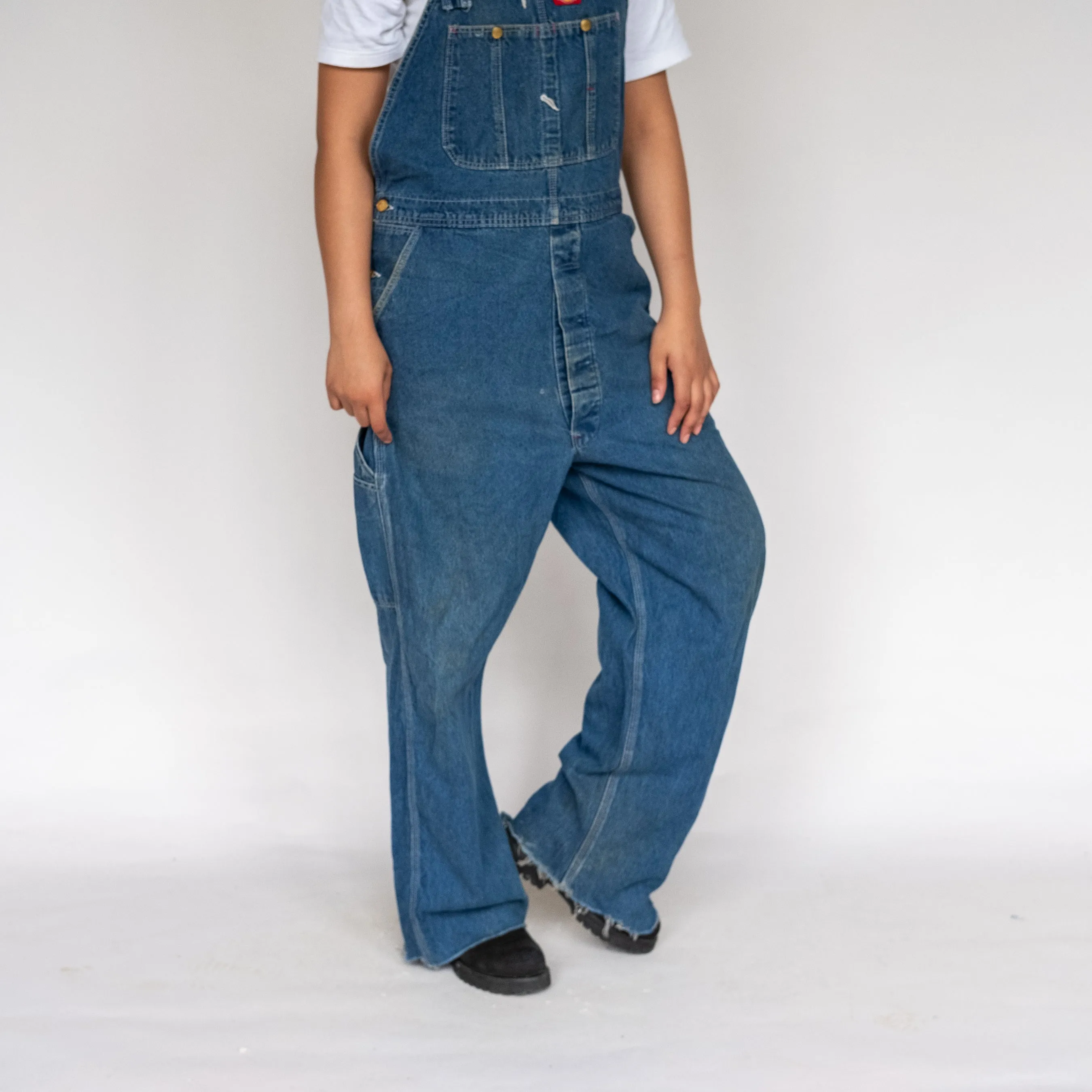 Blue 90s Dickies Denim Baggy Dungarees (XL)