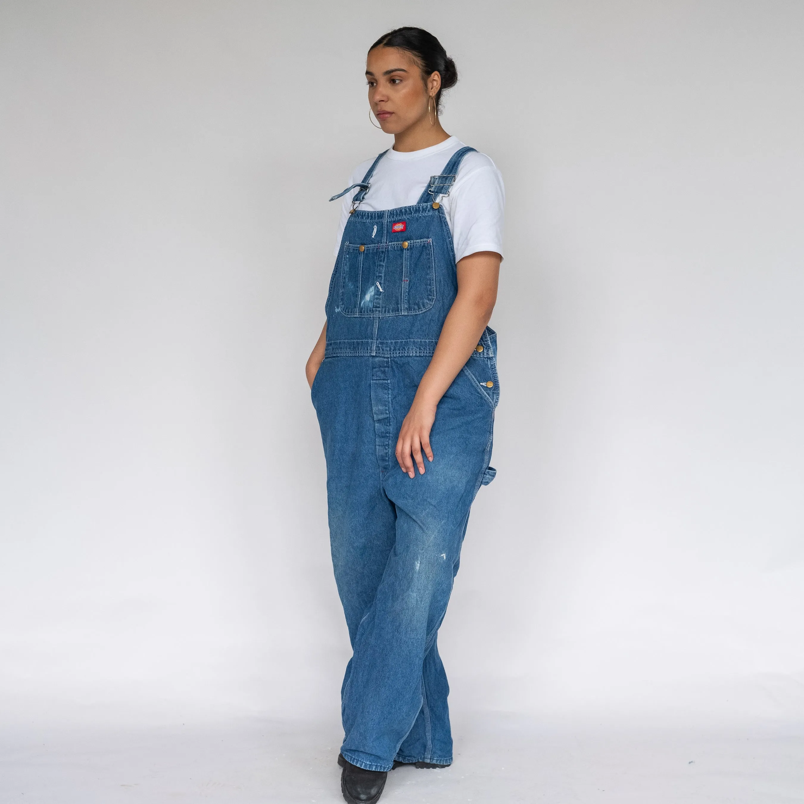 Blue 90s Dickies Denim Baggy Dungarees (XXL)