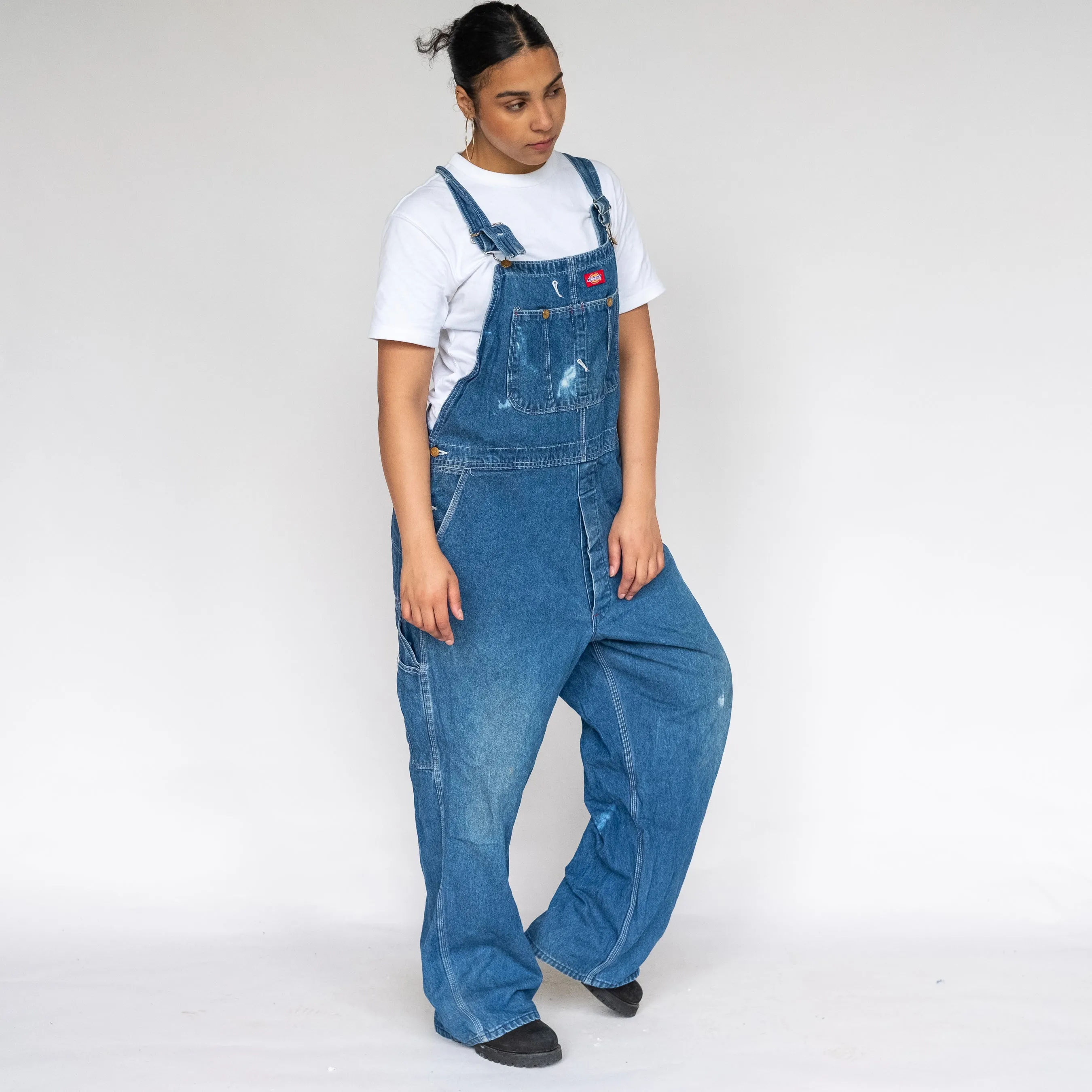 Blue 90s Dickies Denim Baggy Dungarees (XXL)