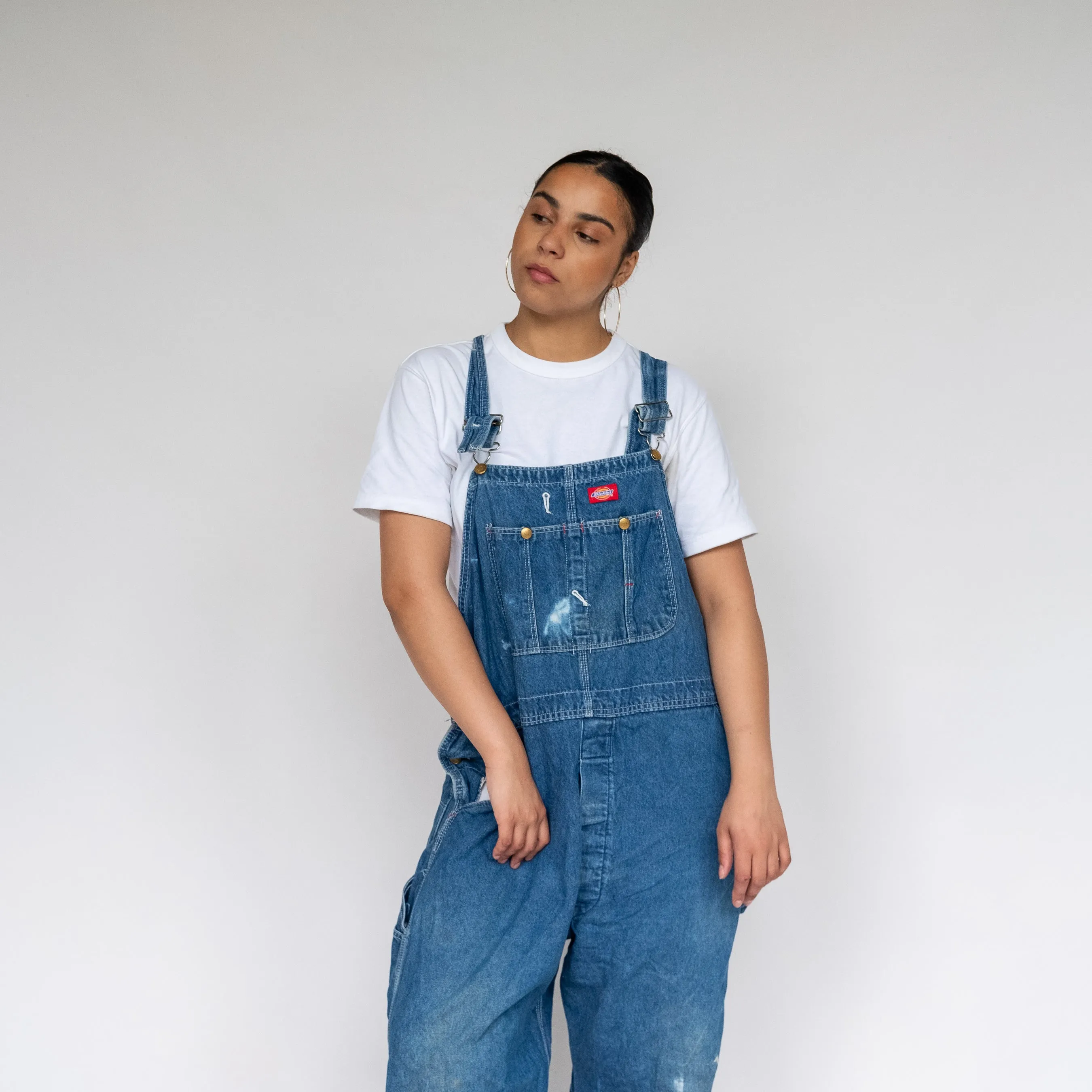 Blue 90s Dickies Denim Baggy Dungarees (XXL)