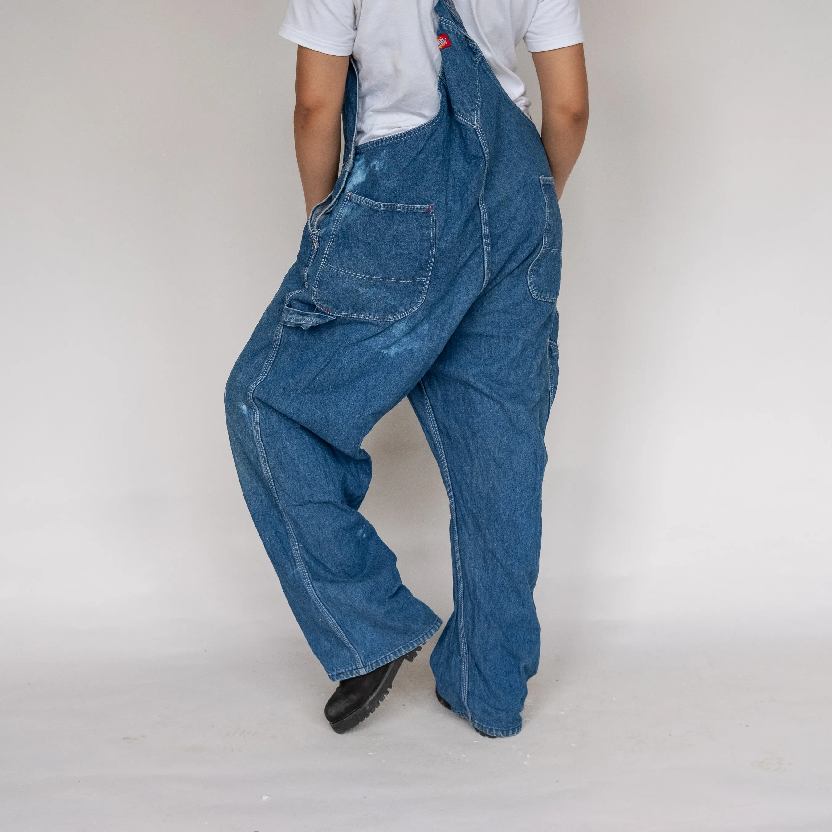 Blue 90s Dickies Denim Baggy Dungarees (XXL)