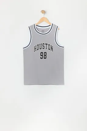 Boys Houston Graphic Mesh Basketball Jersey