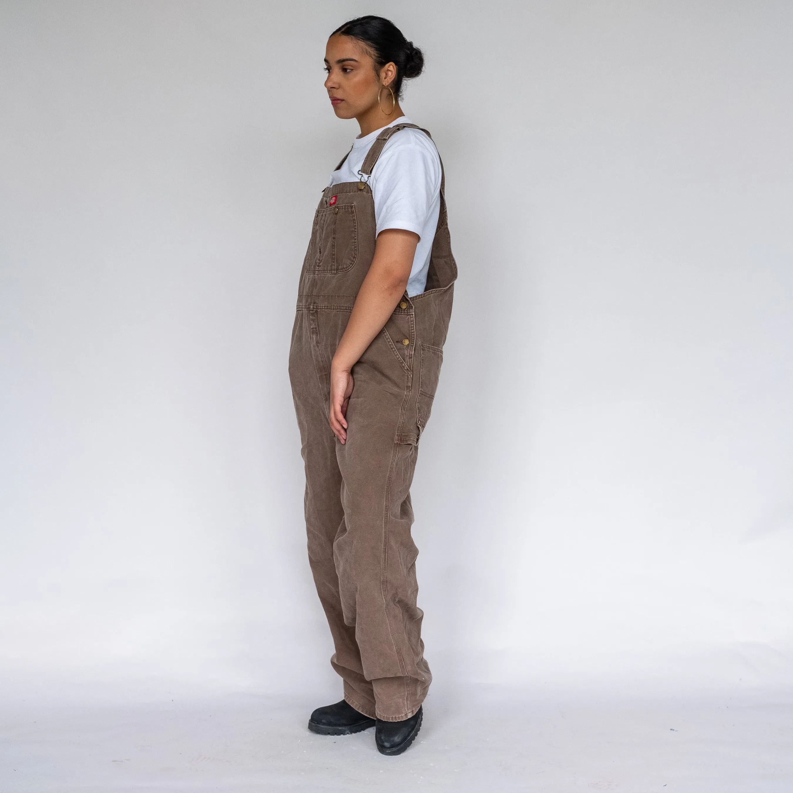 Brown 90s Dickies Canvas Baggy Dungarees (XL)