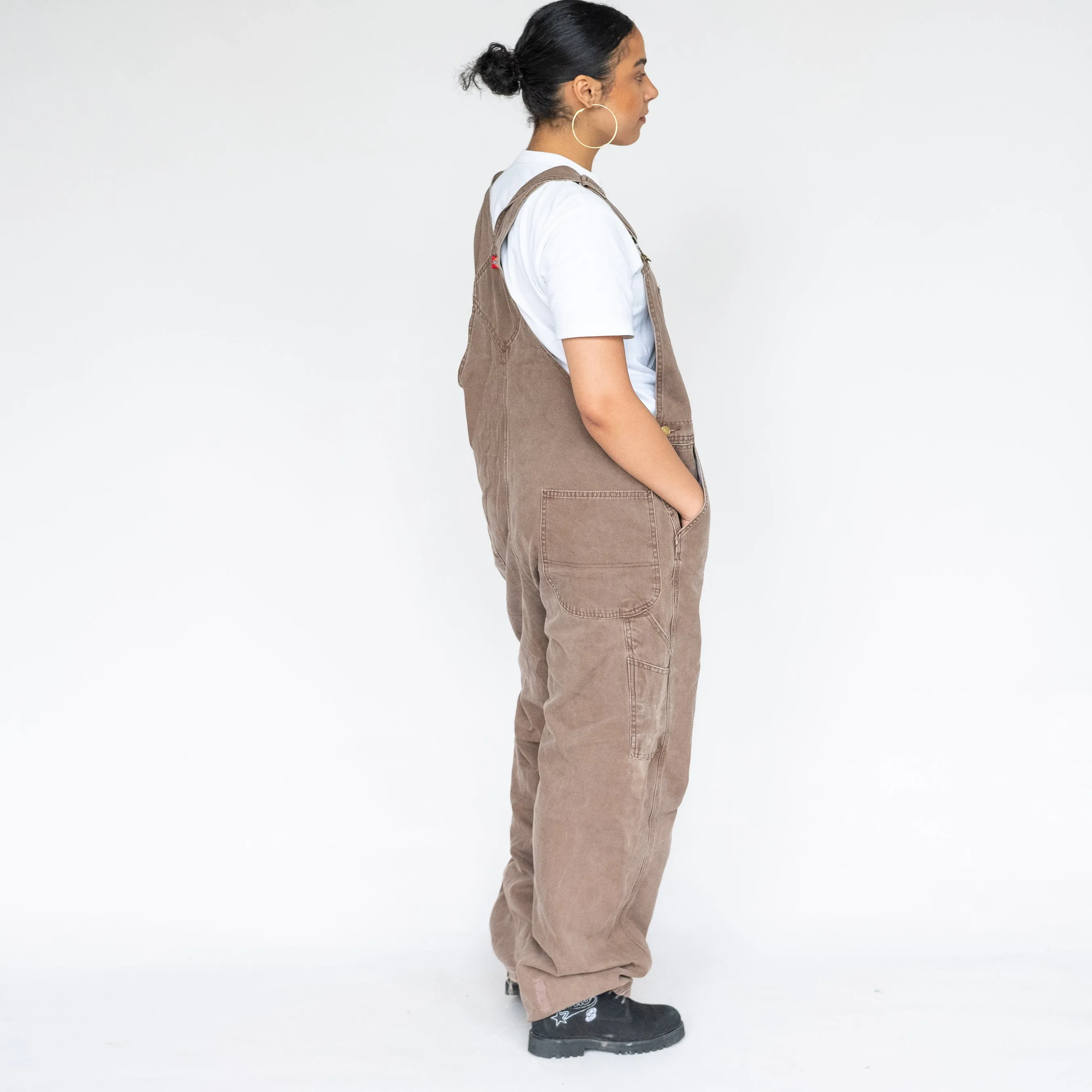 Brown 90s Dickies Canvas Baggy Dungarees (XL)