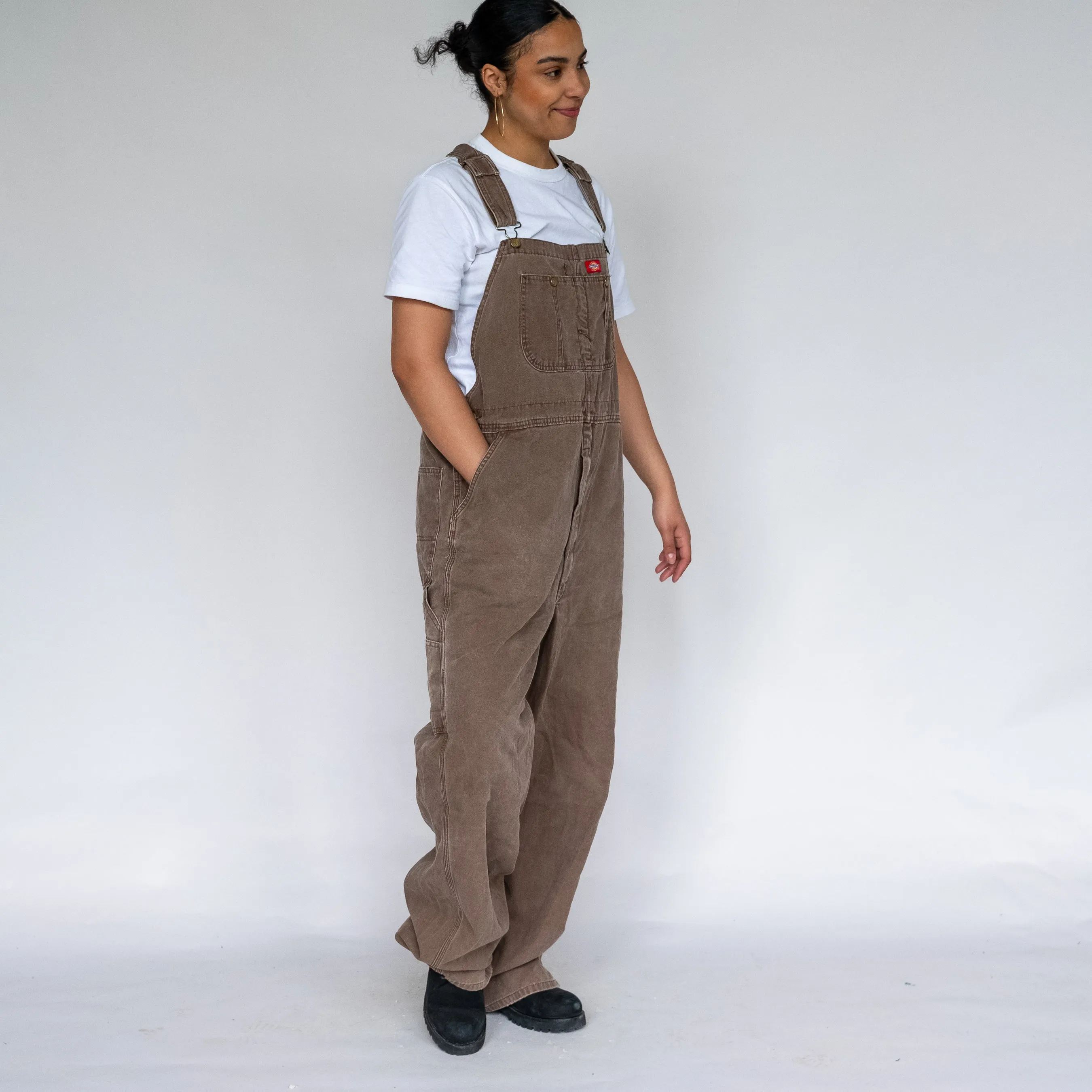 Brown 90s Dickies Canvas Baggy Dungarees (XL)