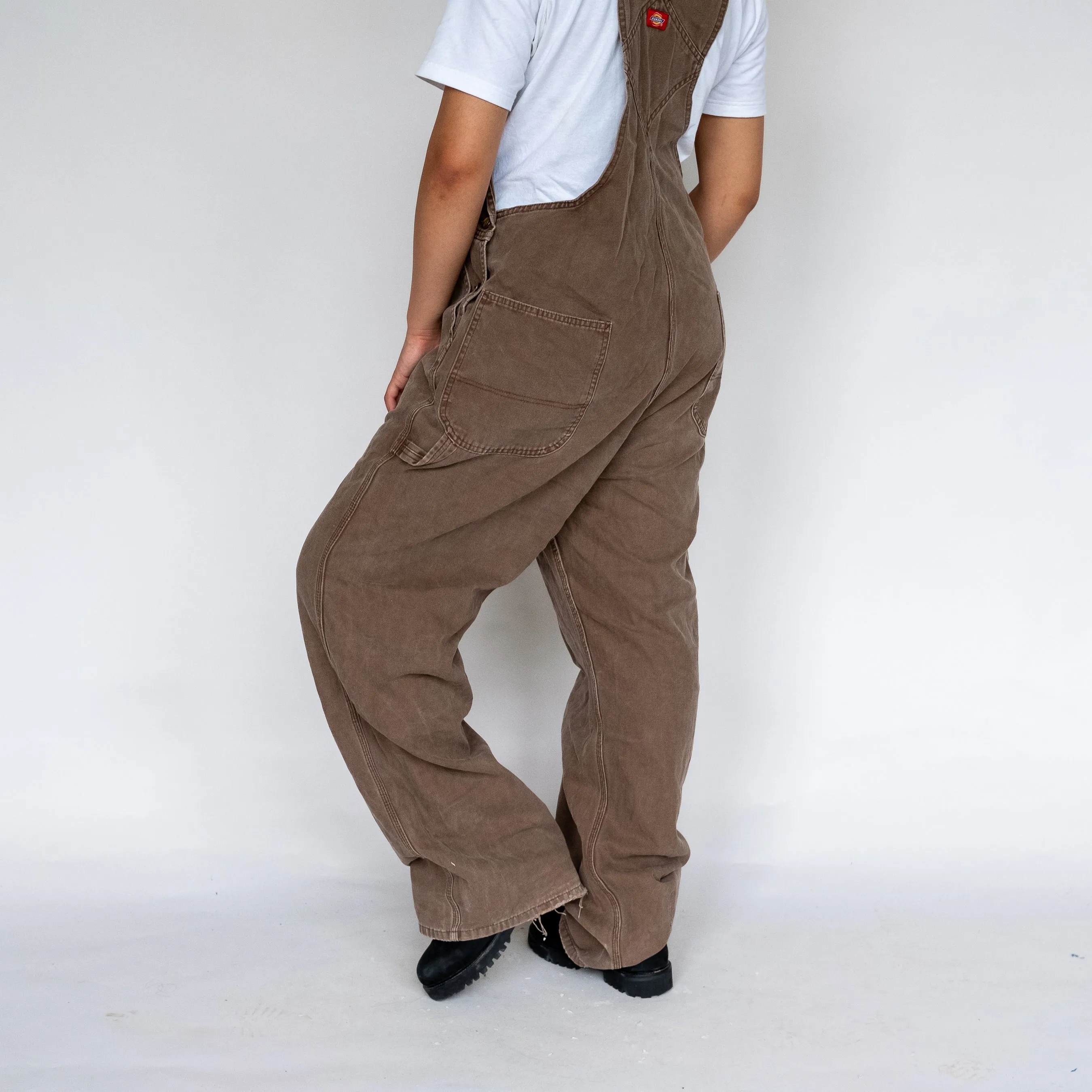 Brown 90s Dickies Canvas Baggy Dungarees (XL)