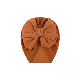 Calla Baby Turban Hat in Rust