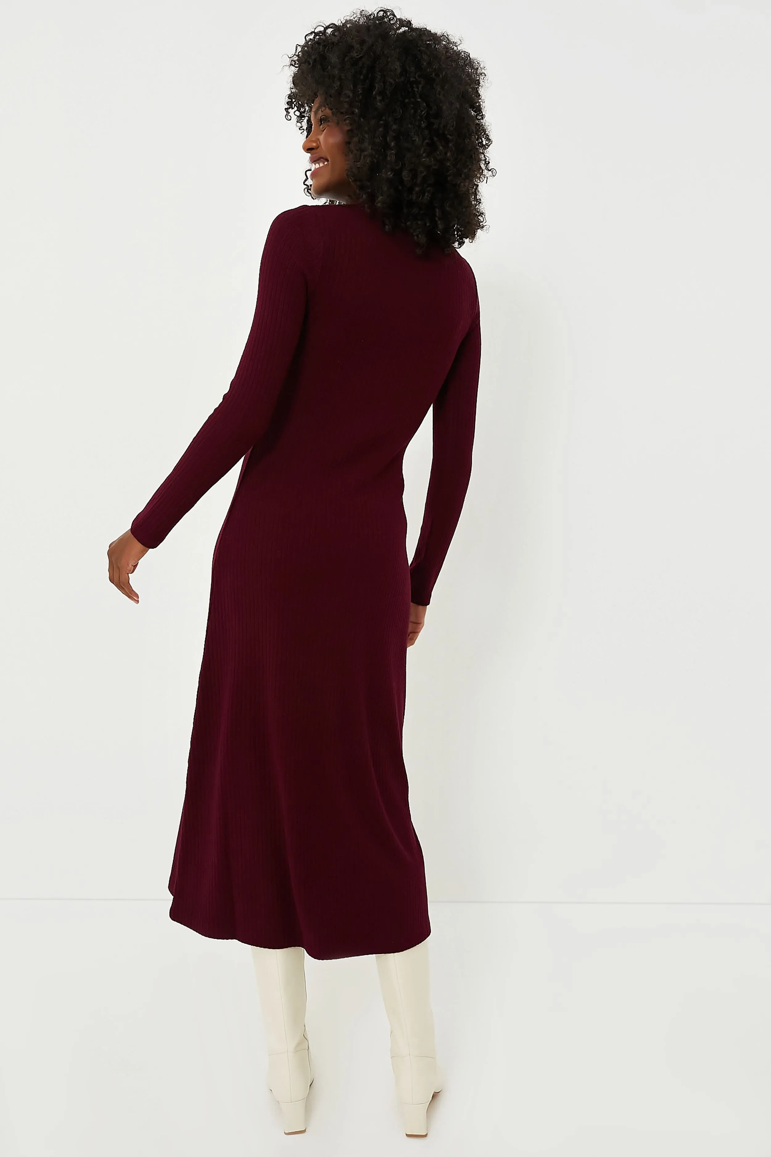 Cassis Long Sleeve Mock Neck Dress