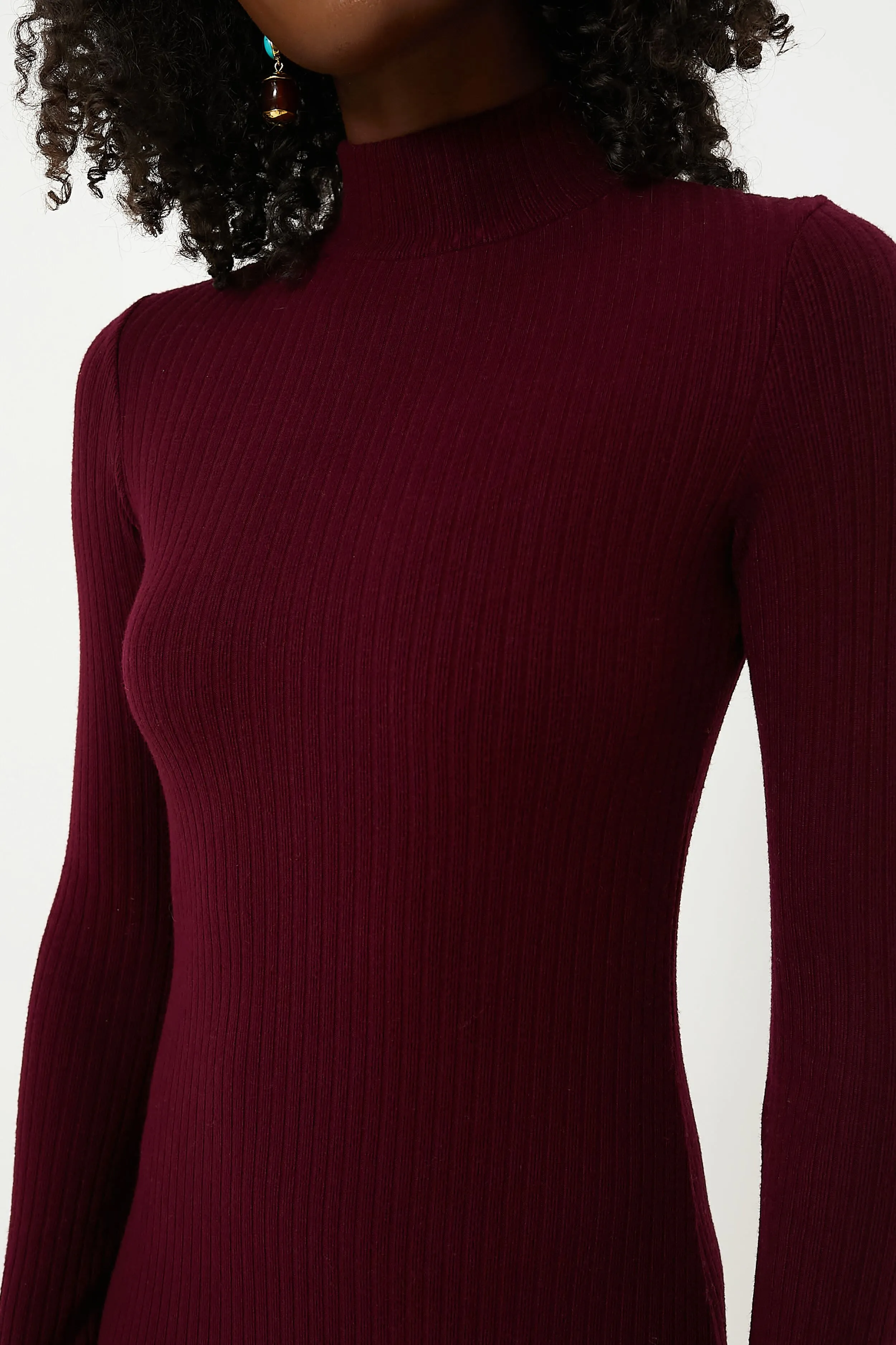 Cassis Long Sleeve Mock Neck Dress