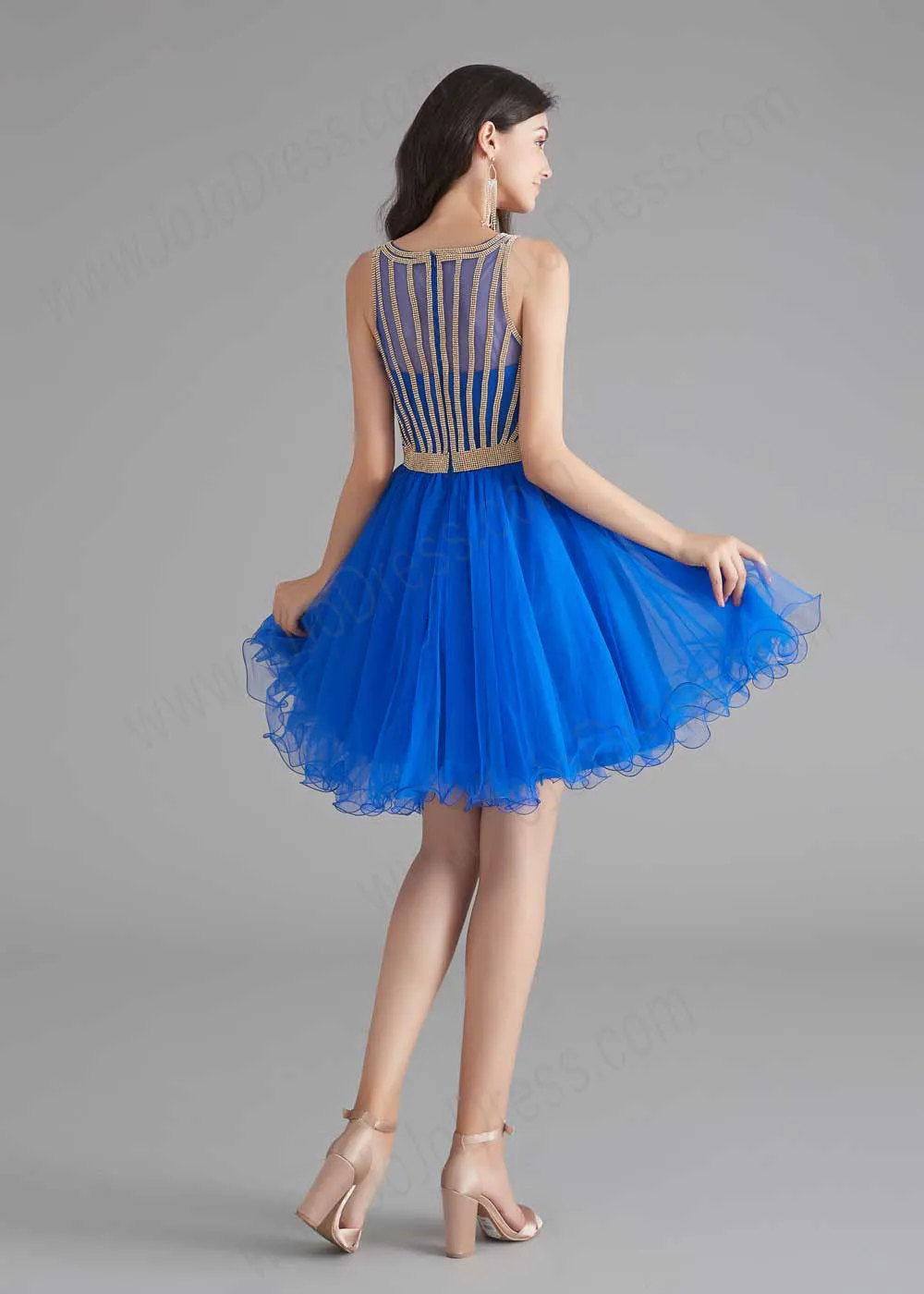 Chic Short Royal Blue Tulle Evening Dress