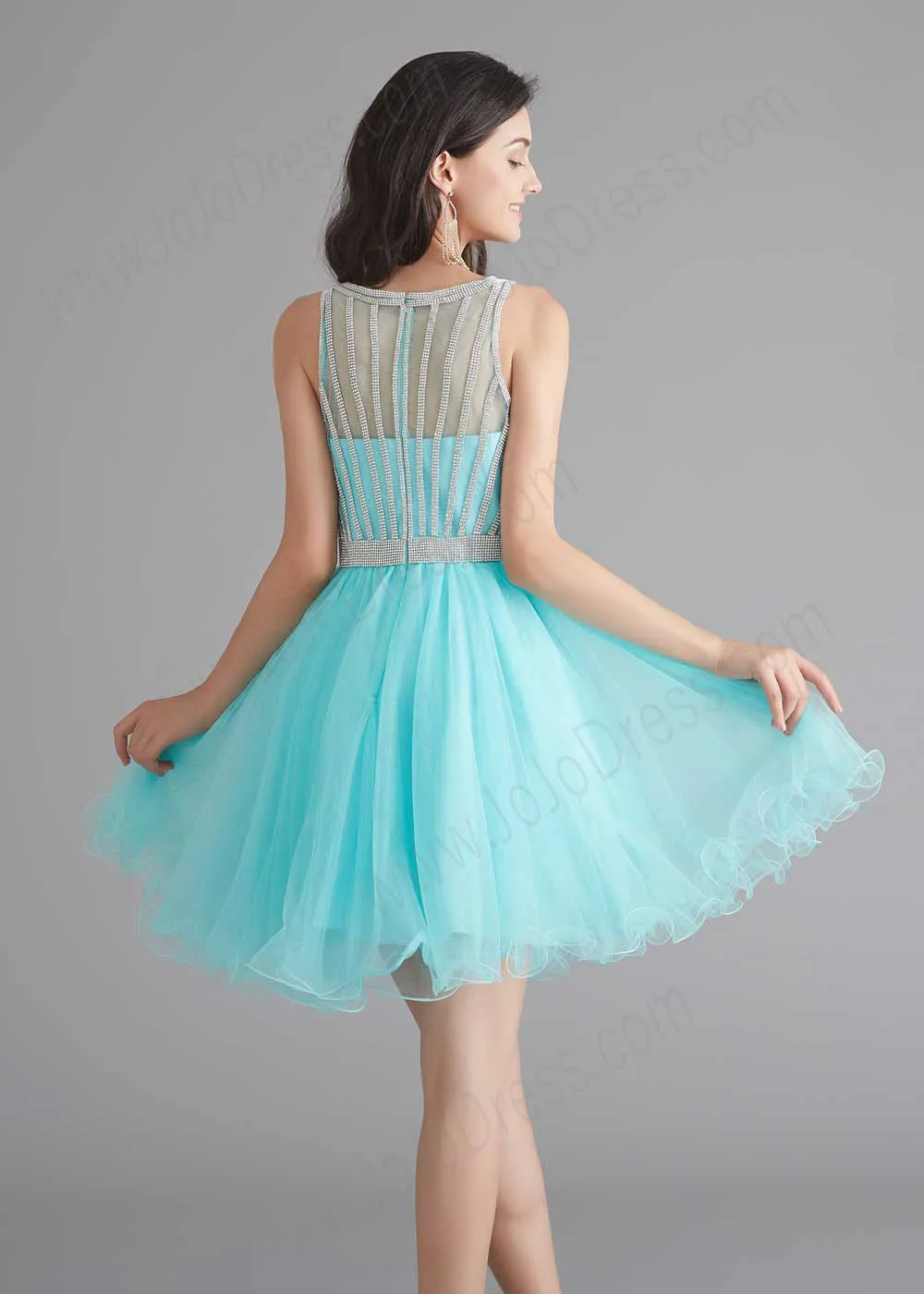 Chic Short Turquoise Tulle Evening Dress