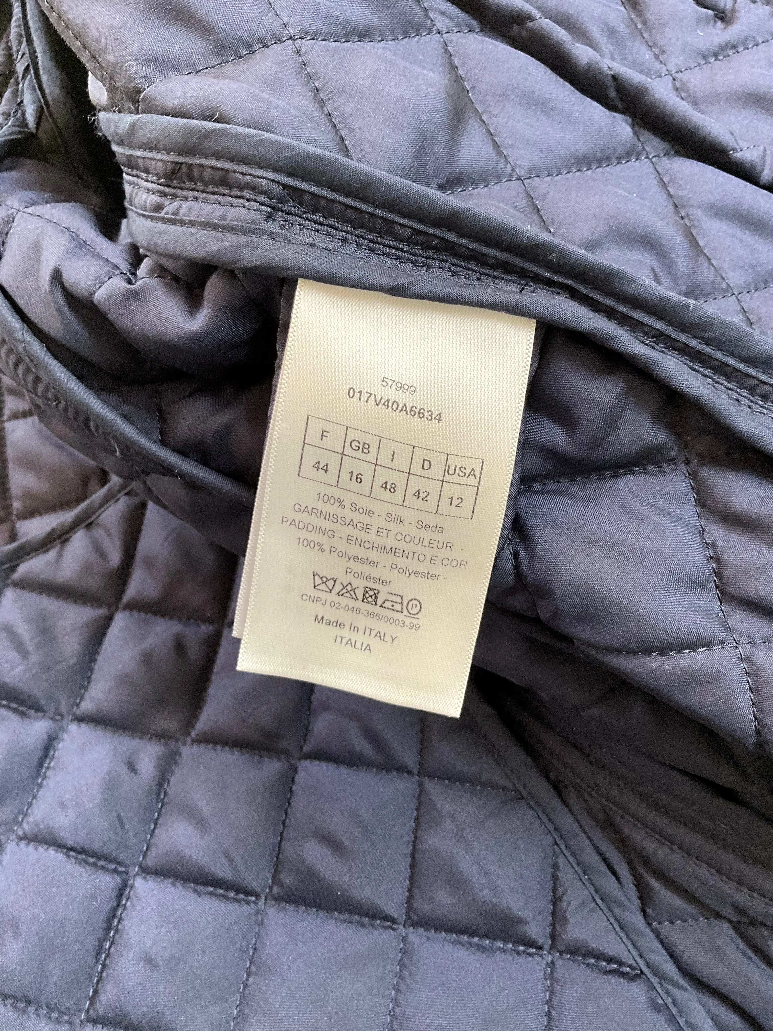 Christian Dior Navy Quilted Jacket Size M