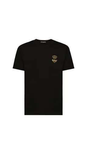 Cotton T-shirt With Embroidery - Black