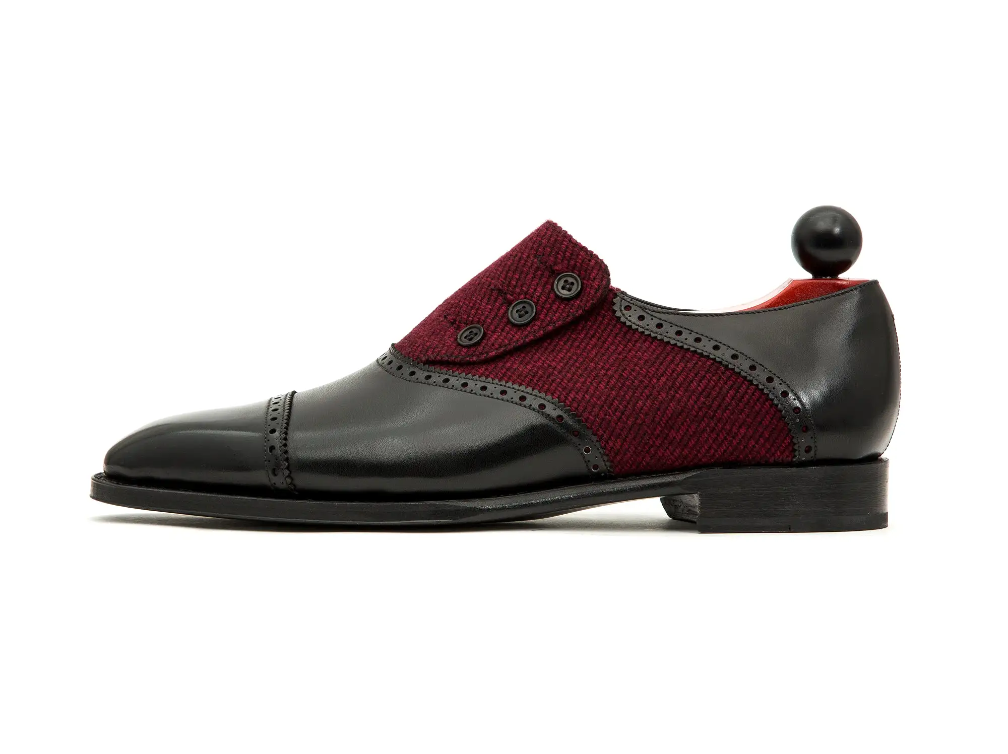 Cyril - MTO - Black Calf / Red Poulsbo - LPB Last - Single Leather Sole