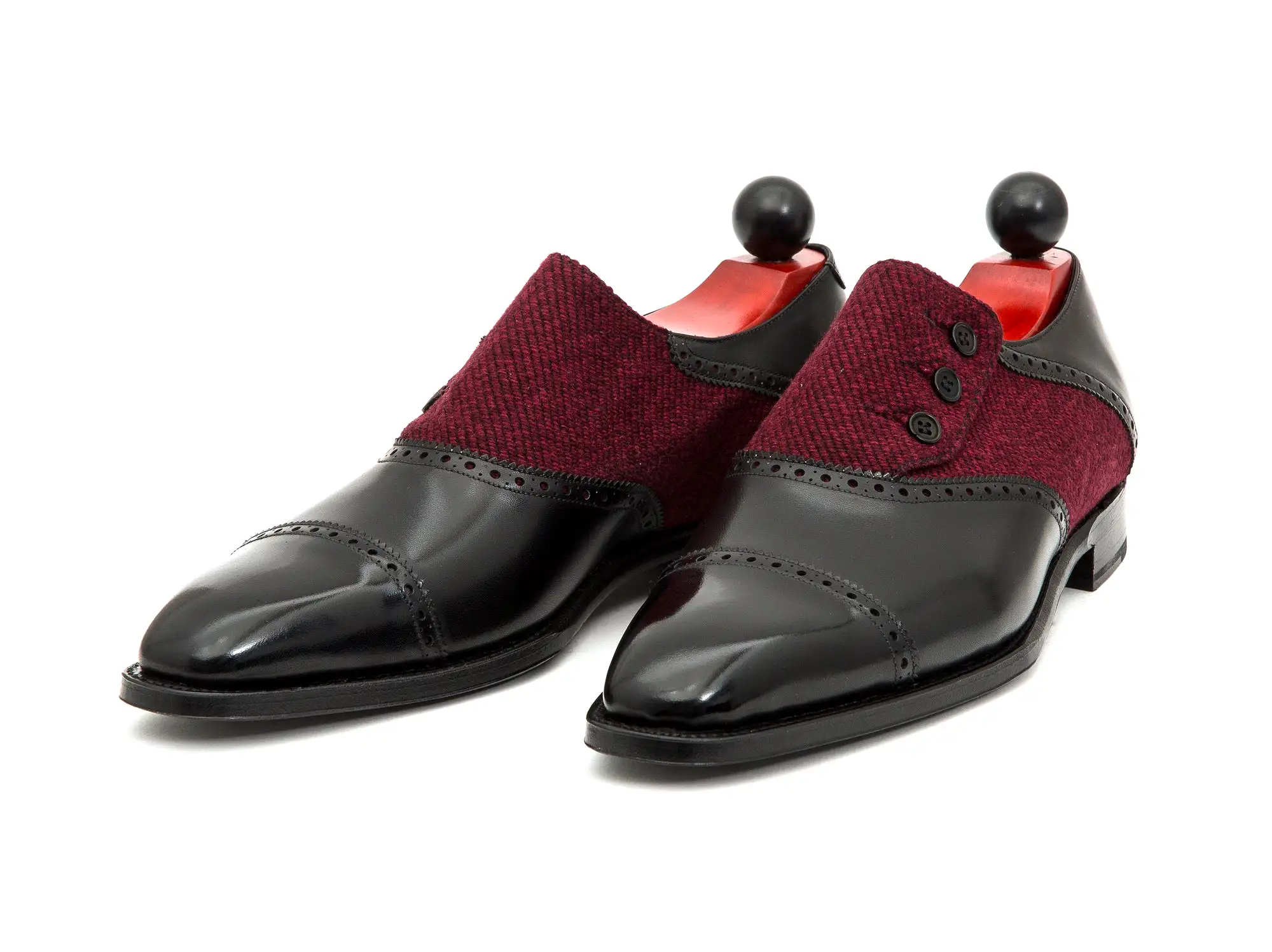 Cyril - MTO - Black Calf / Red Poulsbo - LPB Last - Single Leather Sole