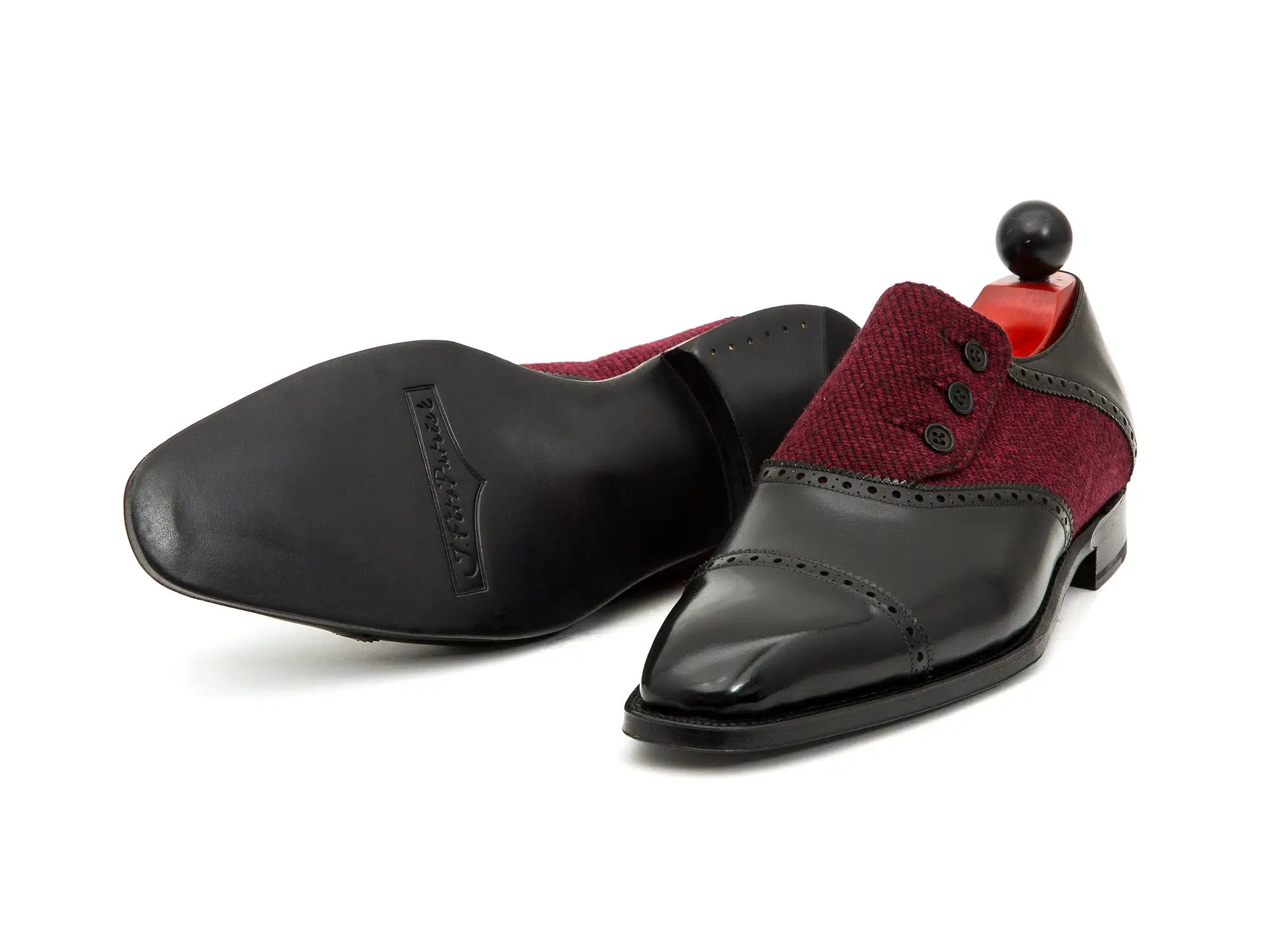 Cyril - MTO - Black Calf / Red Poulsbo - LPB Last - Single Leather Sole