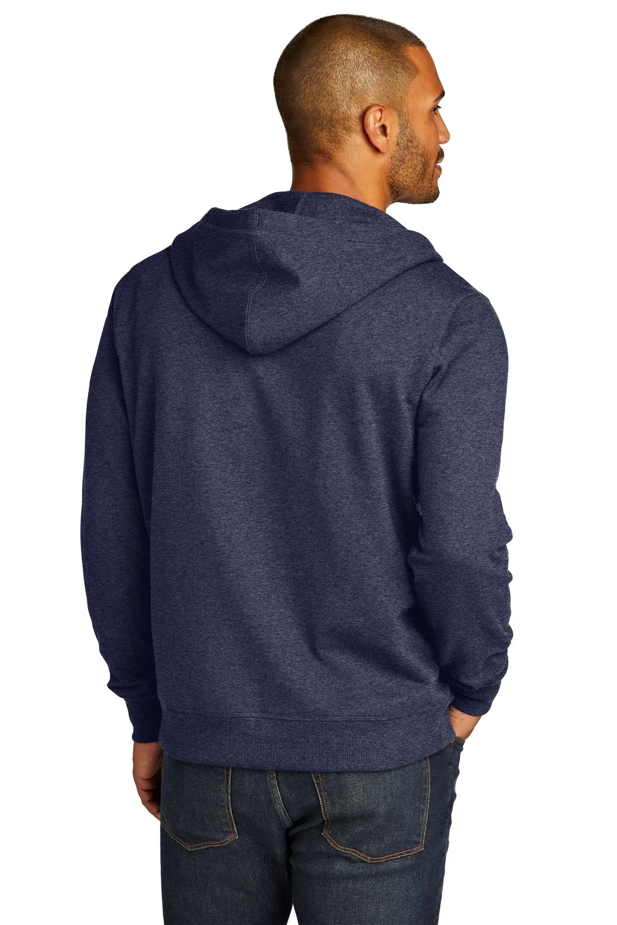 District Re-Fleece Full-Zip Hoodies, Heathered Navy