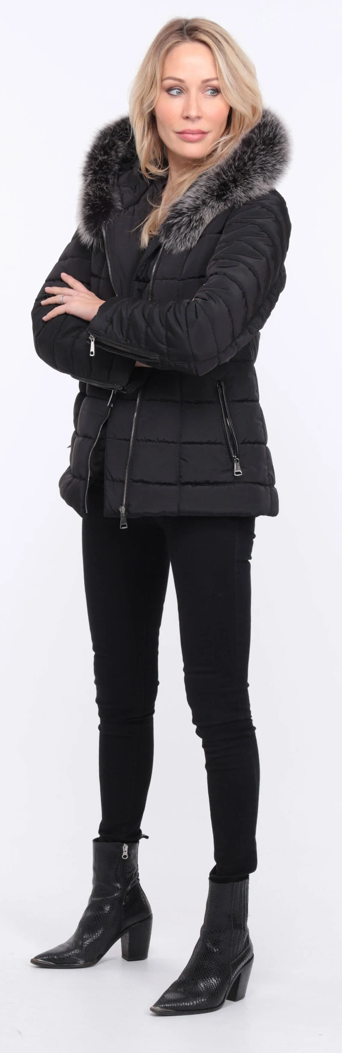 Down jacket fabric + black fox eve