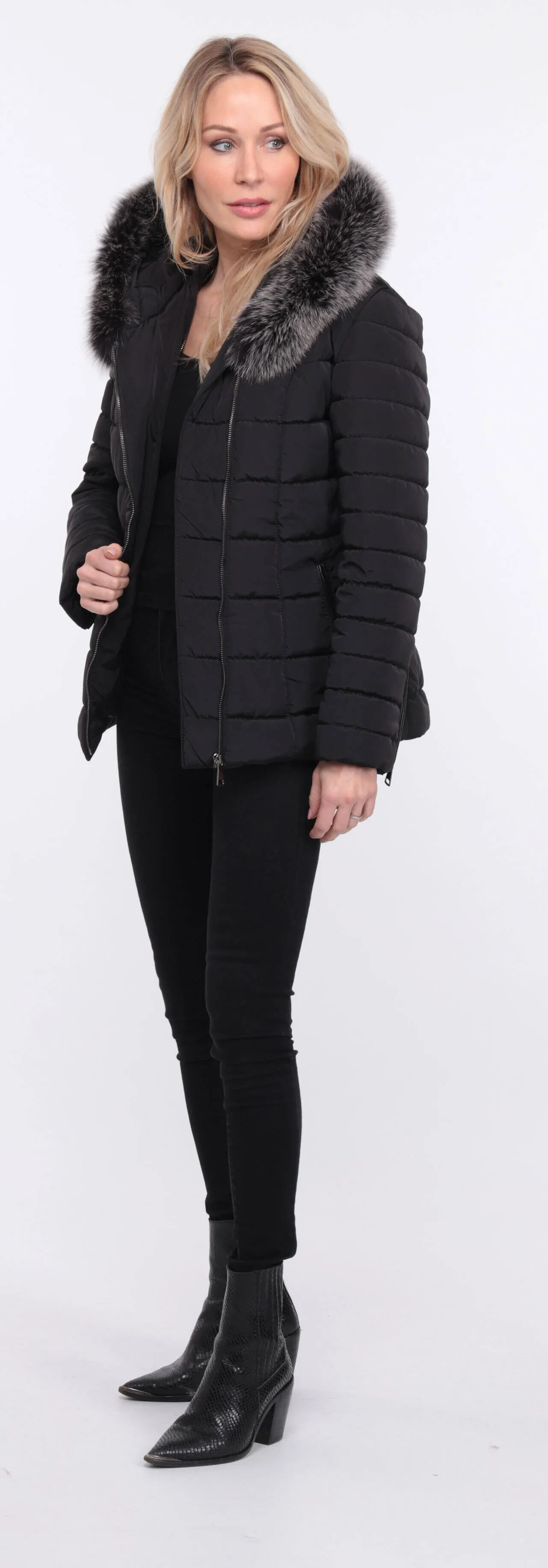 Down jacket fabric + black fox eve