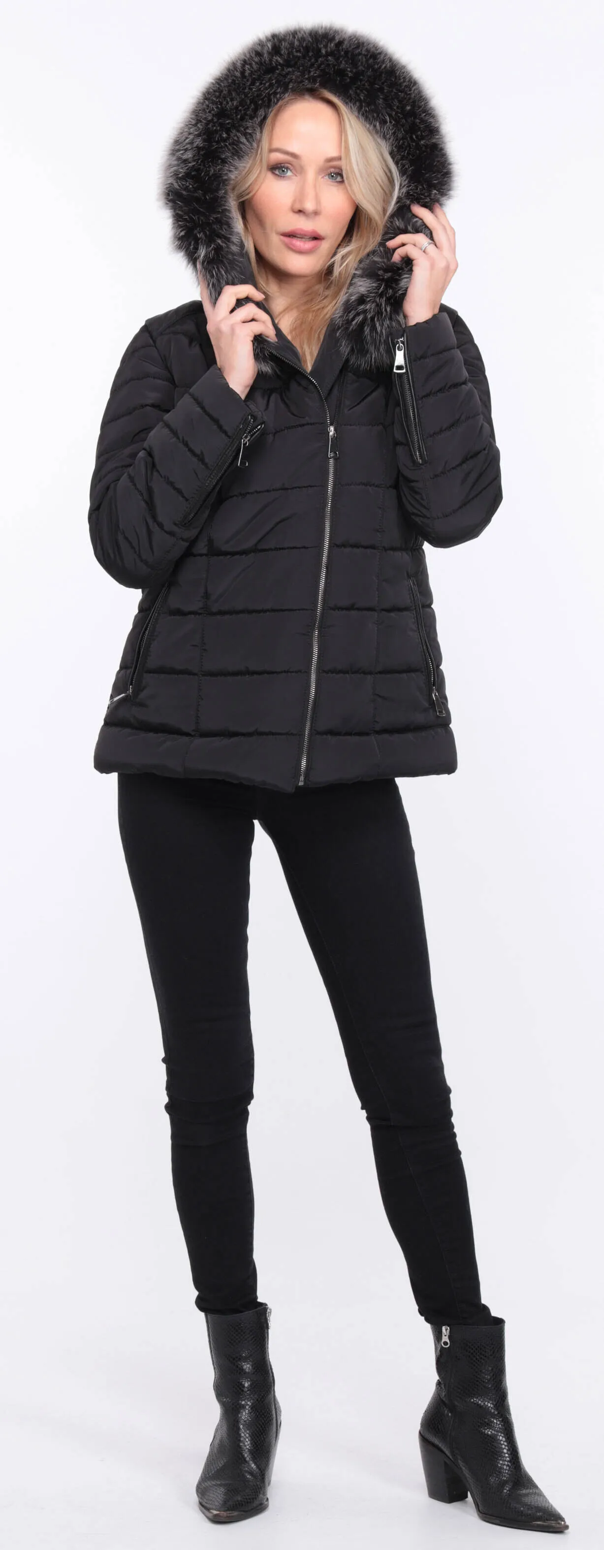 Down jacket fabric + black fox eve