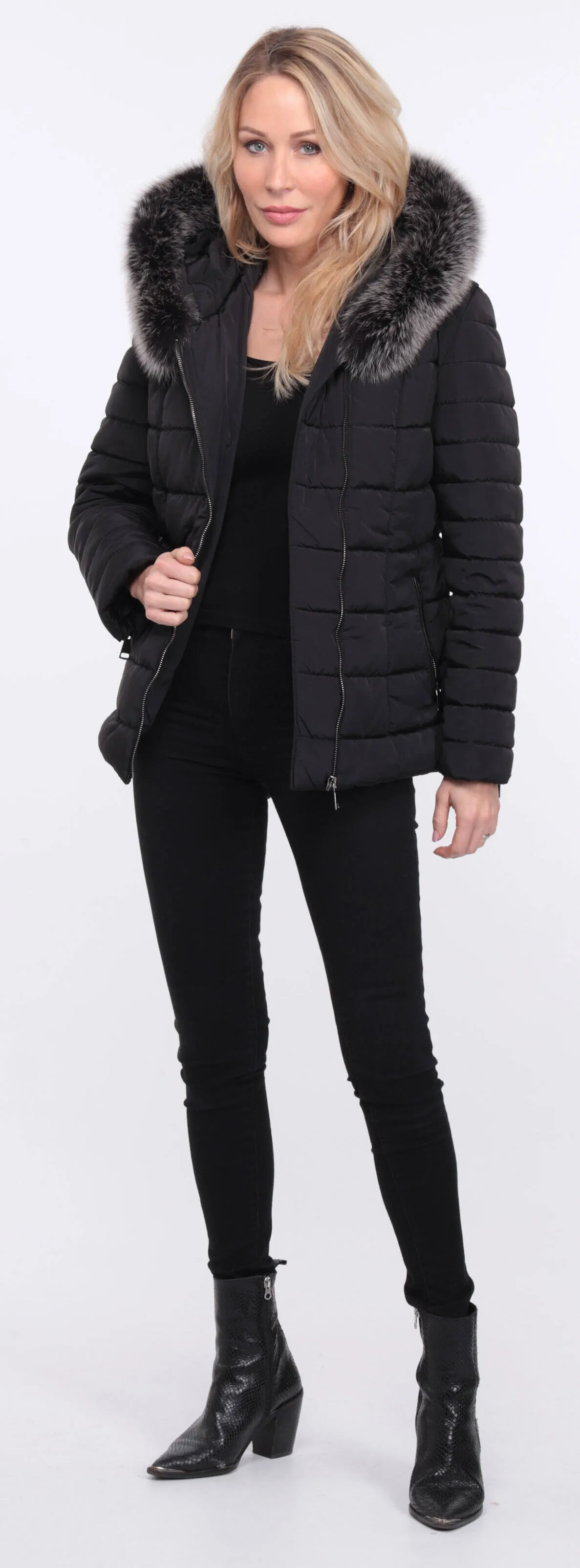 Down jacket fabric + black fox eve