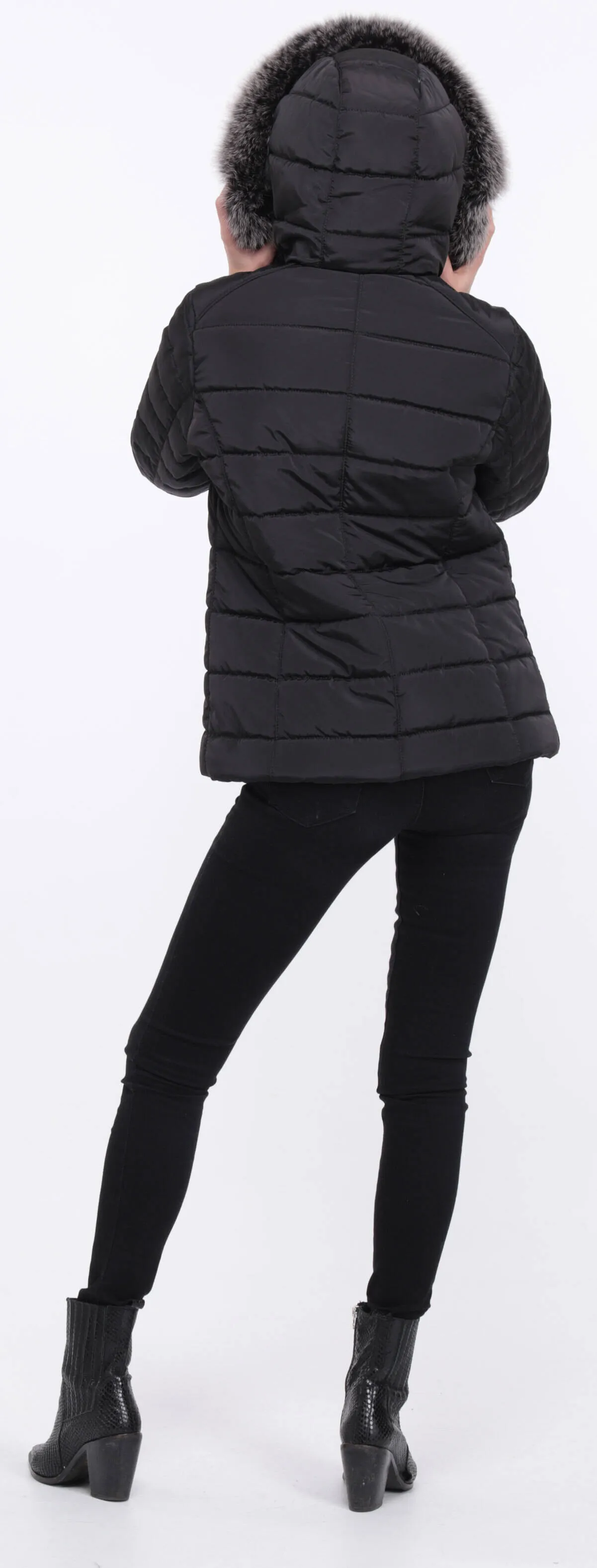 Down jacket fabric + black fox eve