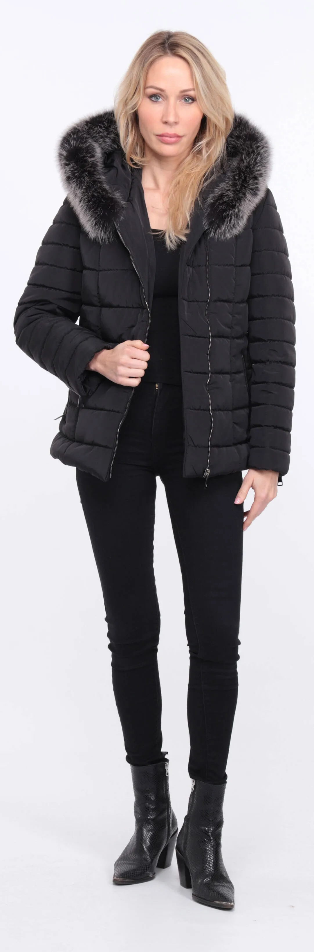 Down jacket fabric + black fox eve