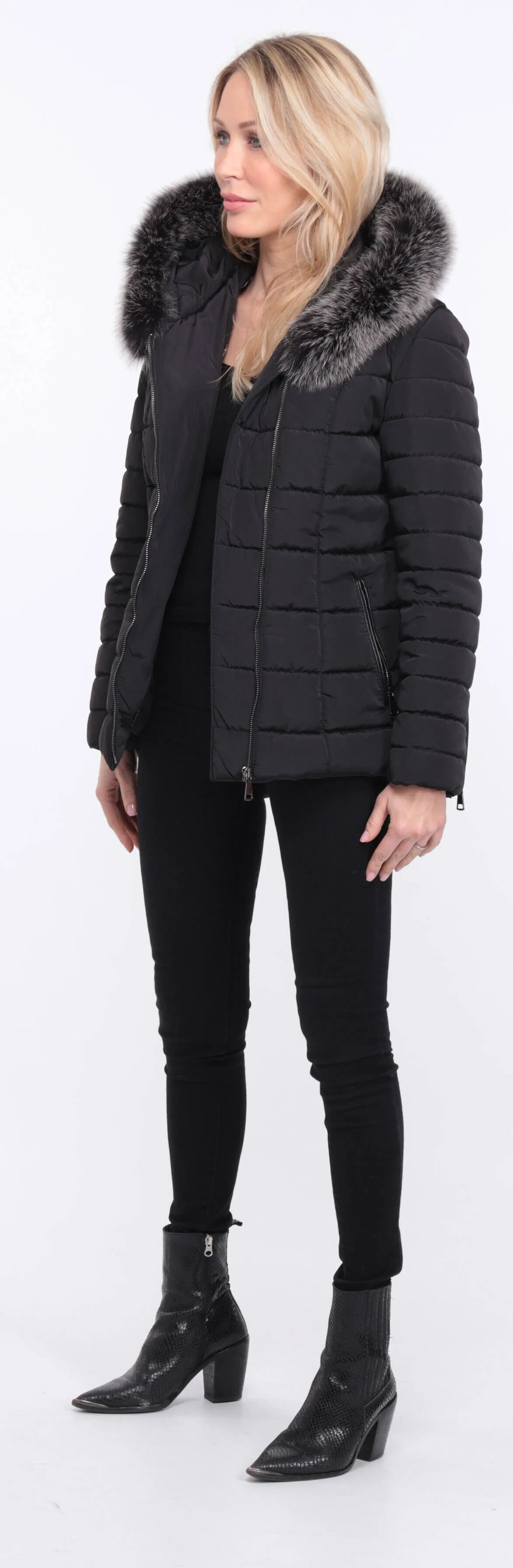 Down jacket fabric + black fox eve