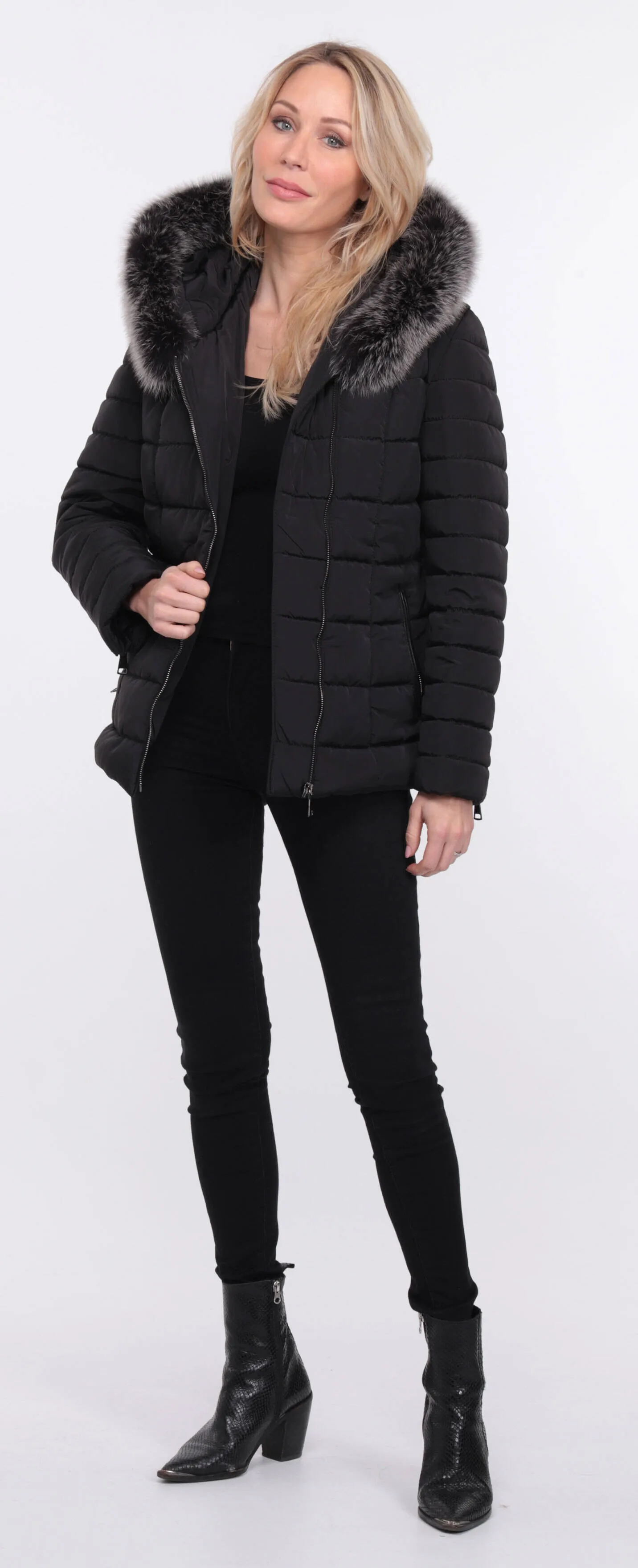 Down jacket fabric + black fox eve