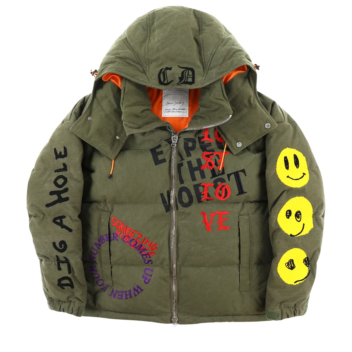 DOWN JACKET W/ SMILEY- GREEN