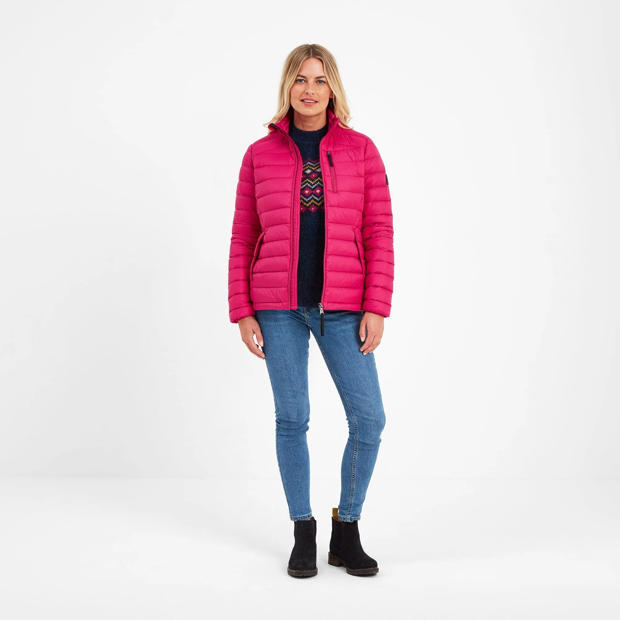 Drax Womens Funnel Down Jacket - Cerise