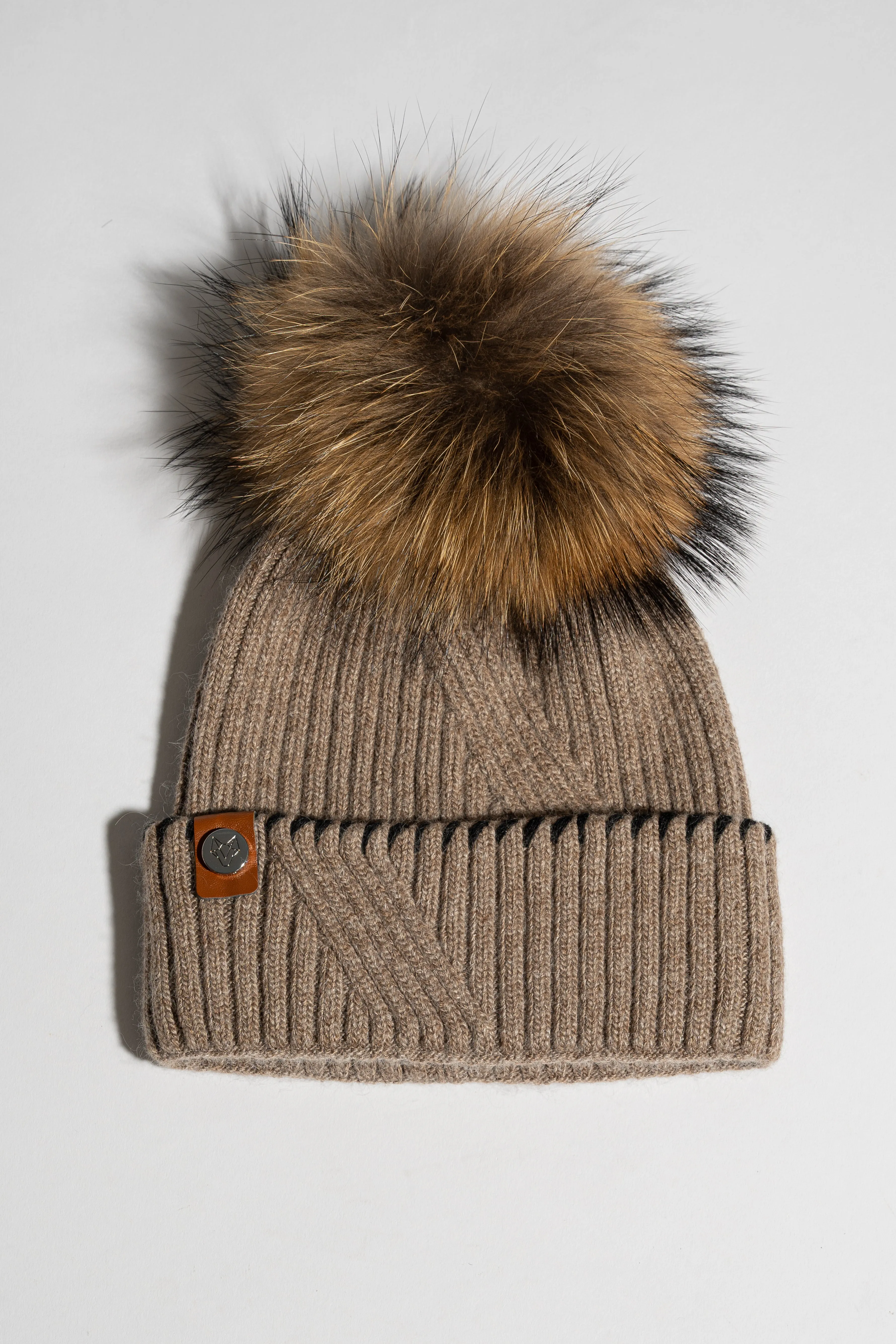 Finley Pom Pom Hat - Taupe