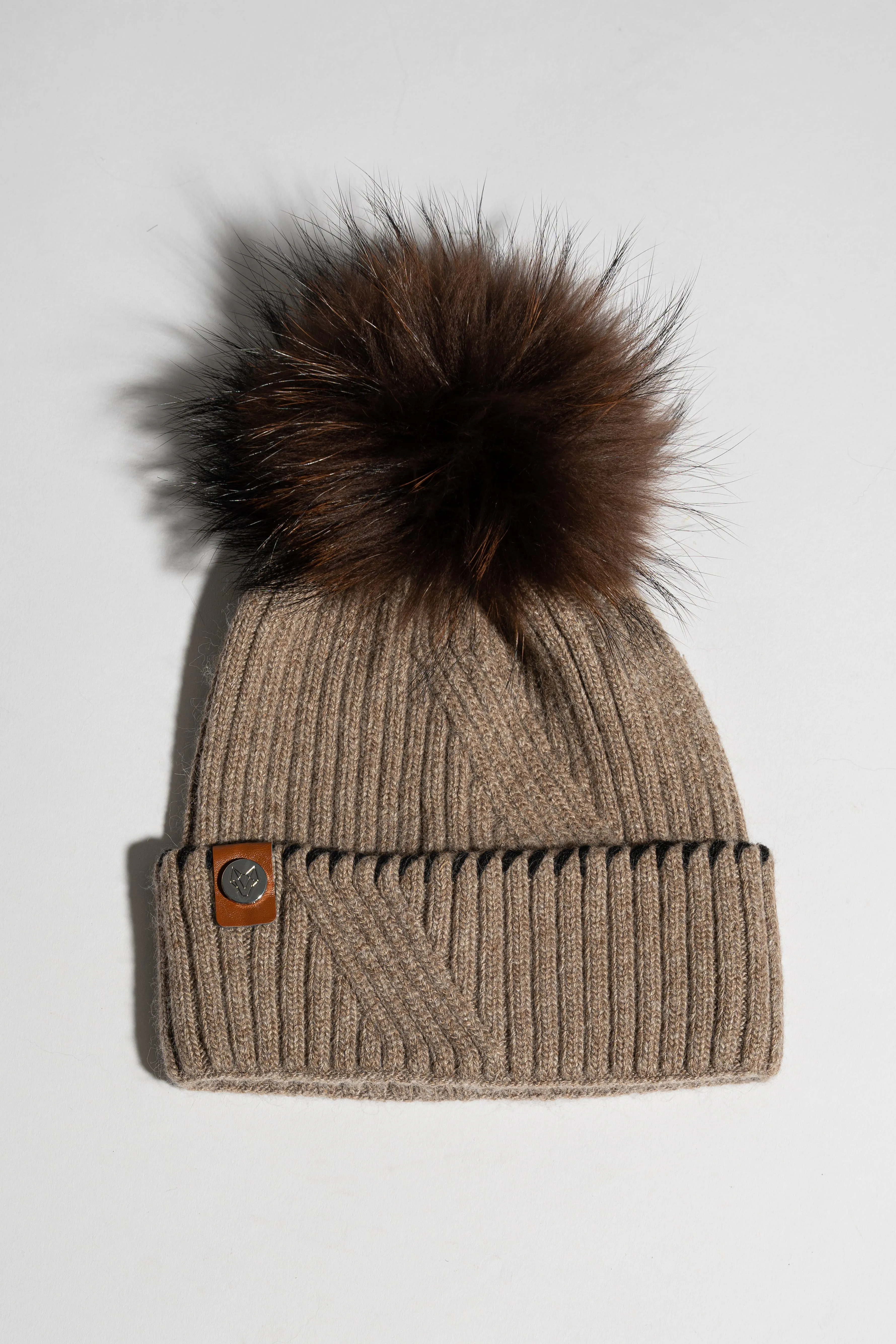 Finley Pom Pom Hat - Taupe