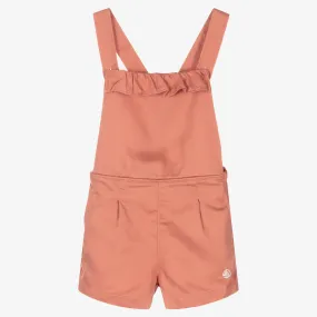 Girls Short Pink Dungarees