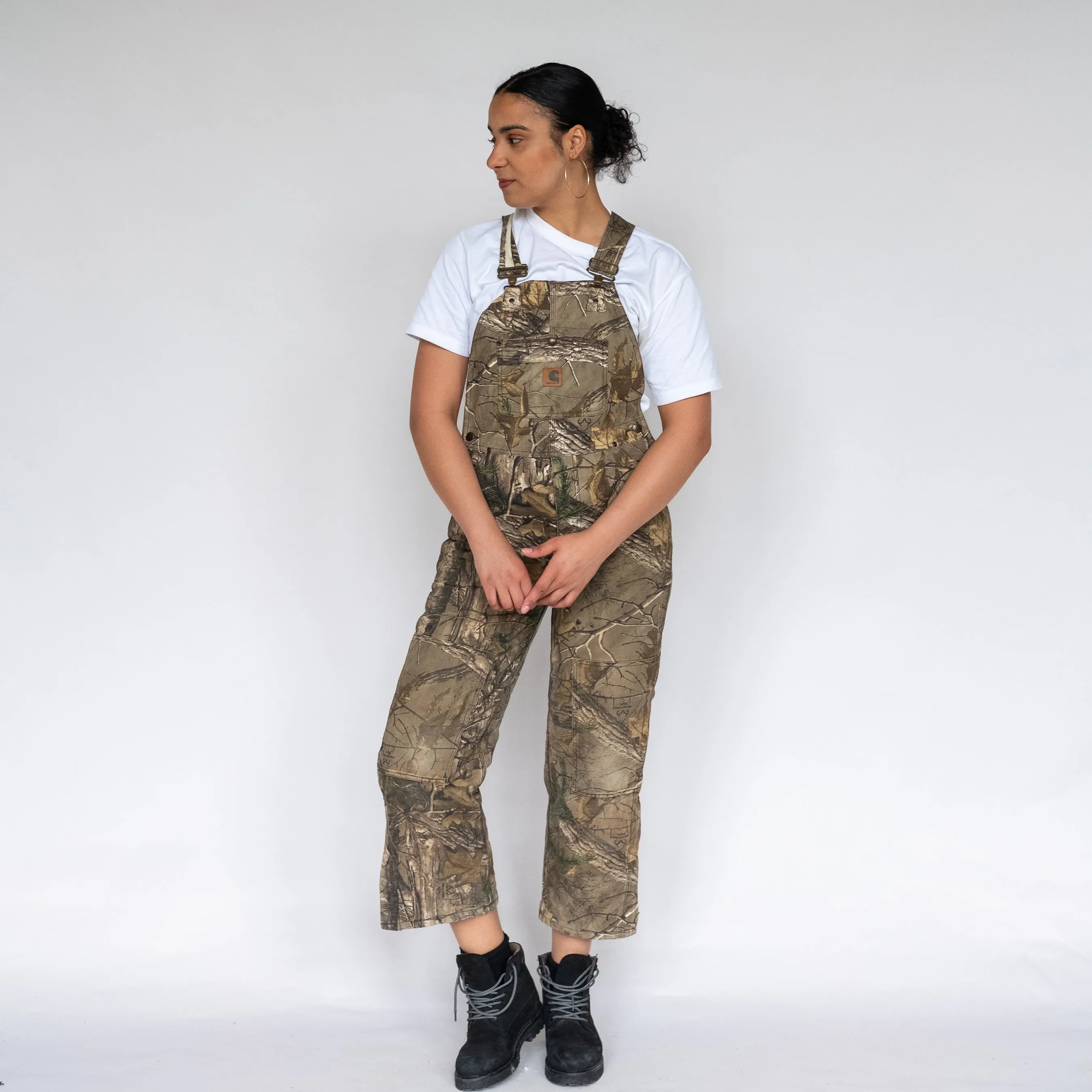 Green 90s Carhartt Realtree Camo Canvas Baggy Dungarees (S)