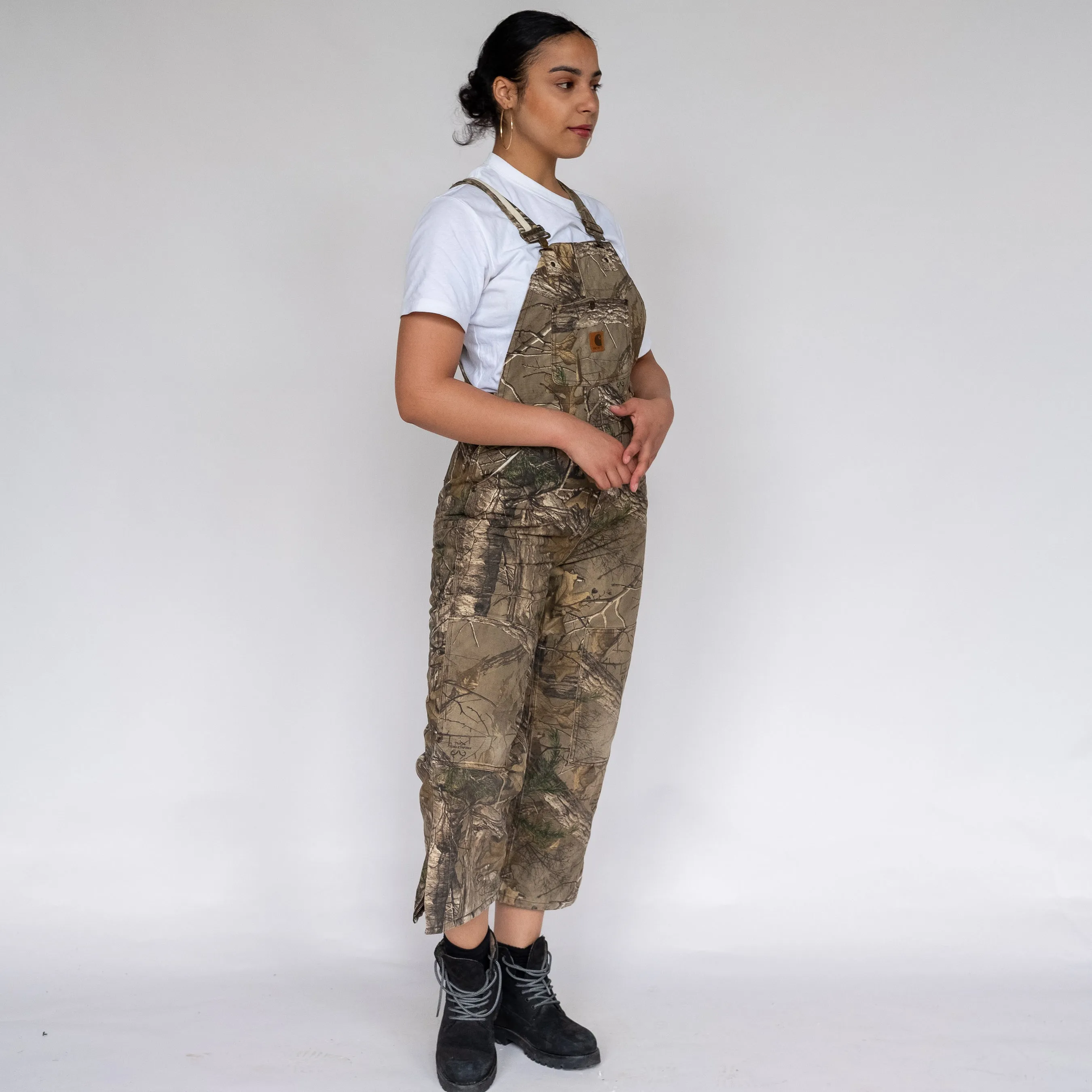 Green 90s Carhartt Realtree Camo Canvas Baggy Dungarees (S)