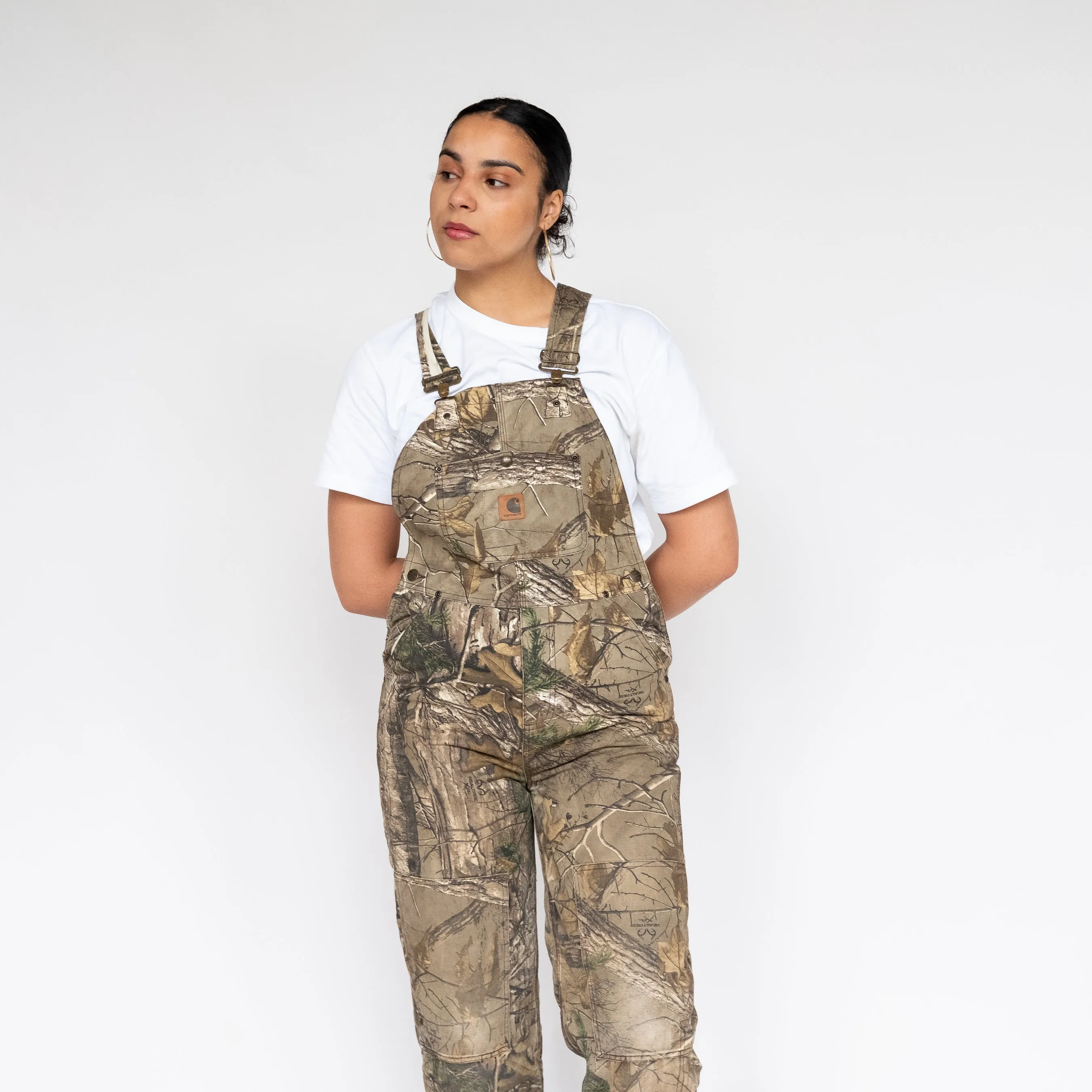 Green 90s Carhartt Realtree Camo Canvas Baggy Dungarees (S)