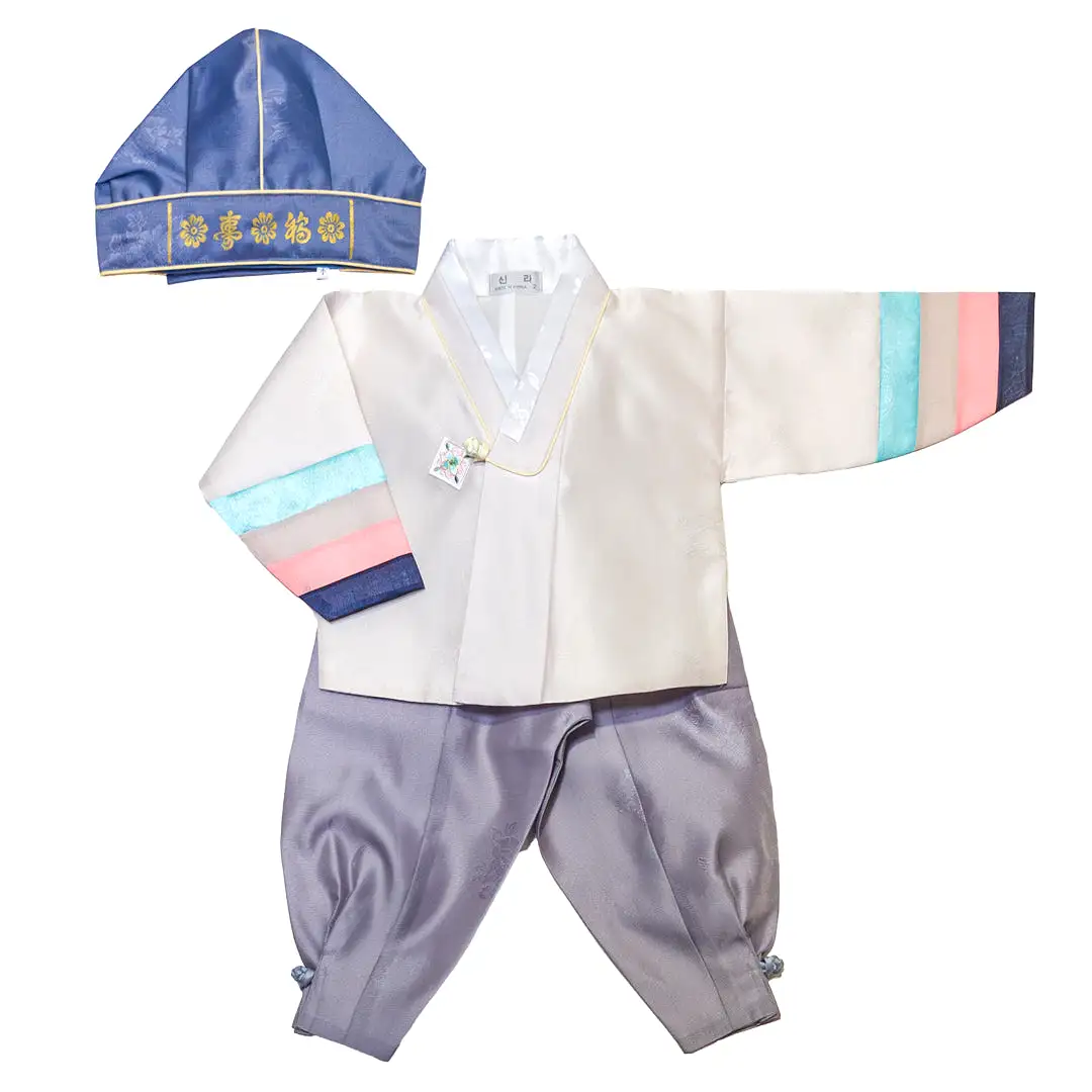 Hanbok Baby Boy 4-piece Set - Noble Man Lavender Blue