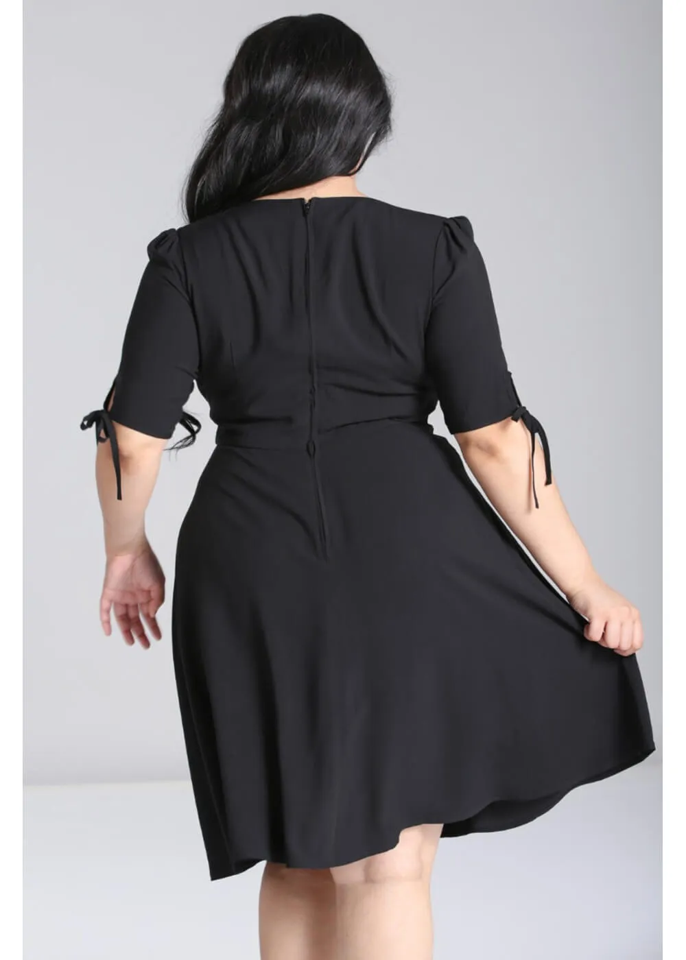 Hell Bunny Natura Mushroom 40's Swing Dress Black