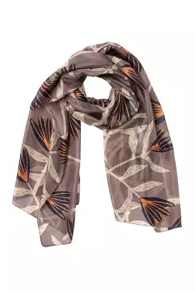 Indus - Silk Scarf - Flannel Flower - Slate, Indigo & Peach