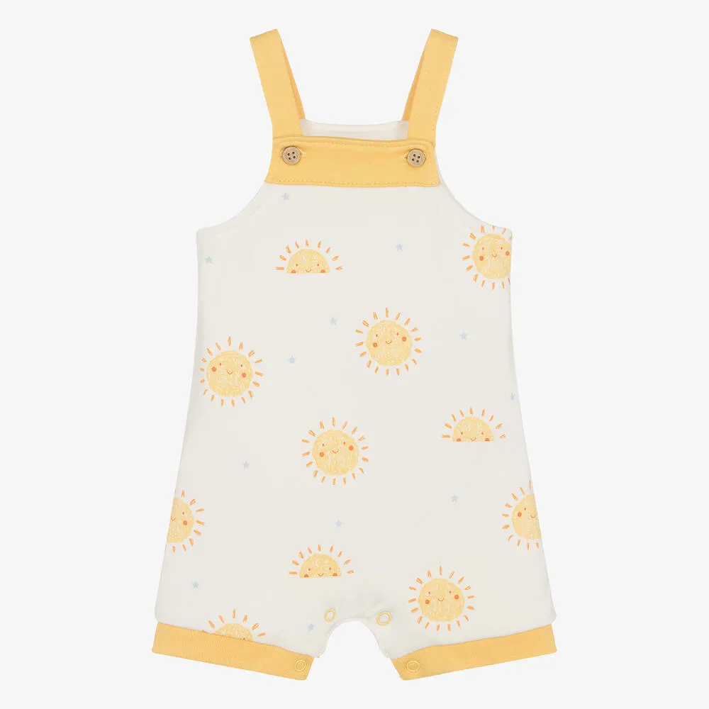 Ivory & Yellow Sunny Day Baby Dungarees