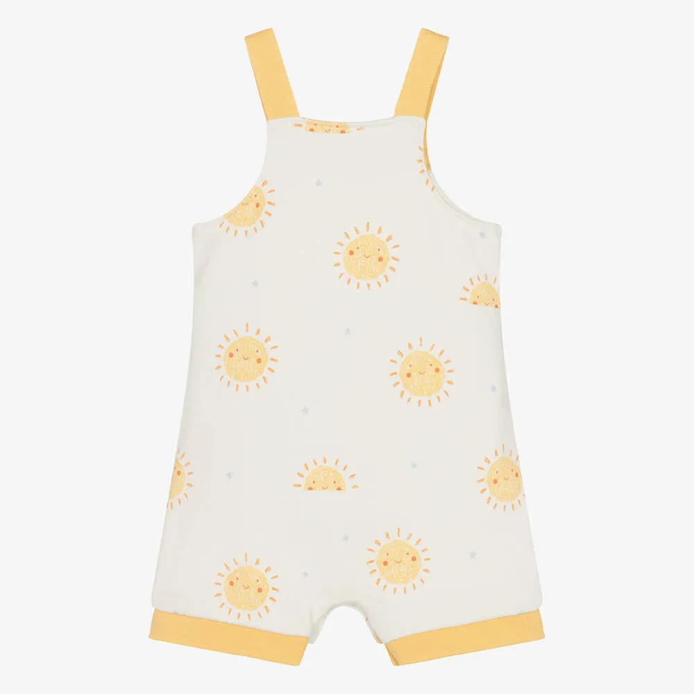 Ivory & Yellow Sunny Day Baby Dungarees