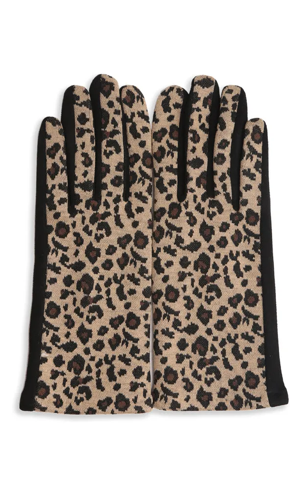 JG866 Leopard Pattern Screen Touch Gloves (12prs Pack)