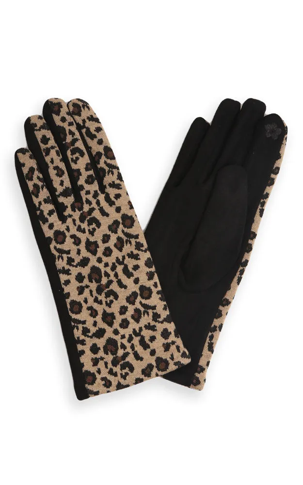 JG866 Leopard Pattern Screen Touch Gloves (12prs Pack)