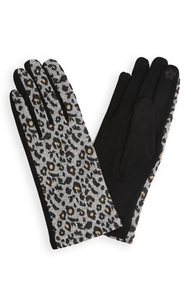 JG866 Leopard Pattern Screen Touch Gloves (12prs Pack)