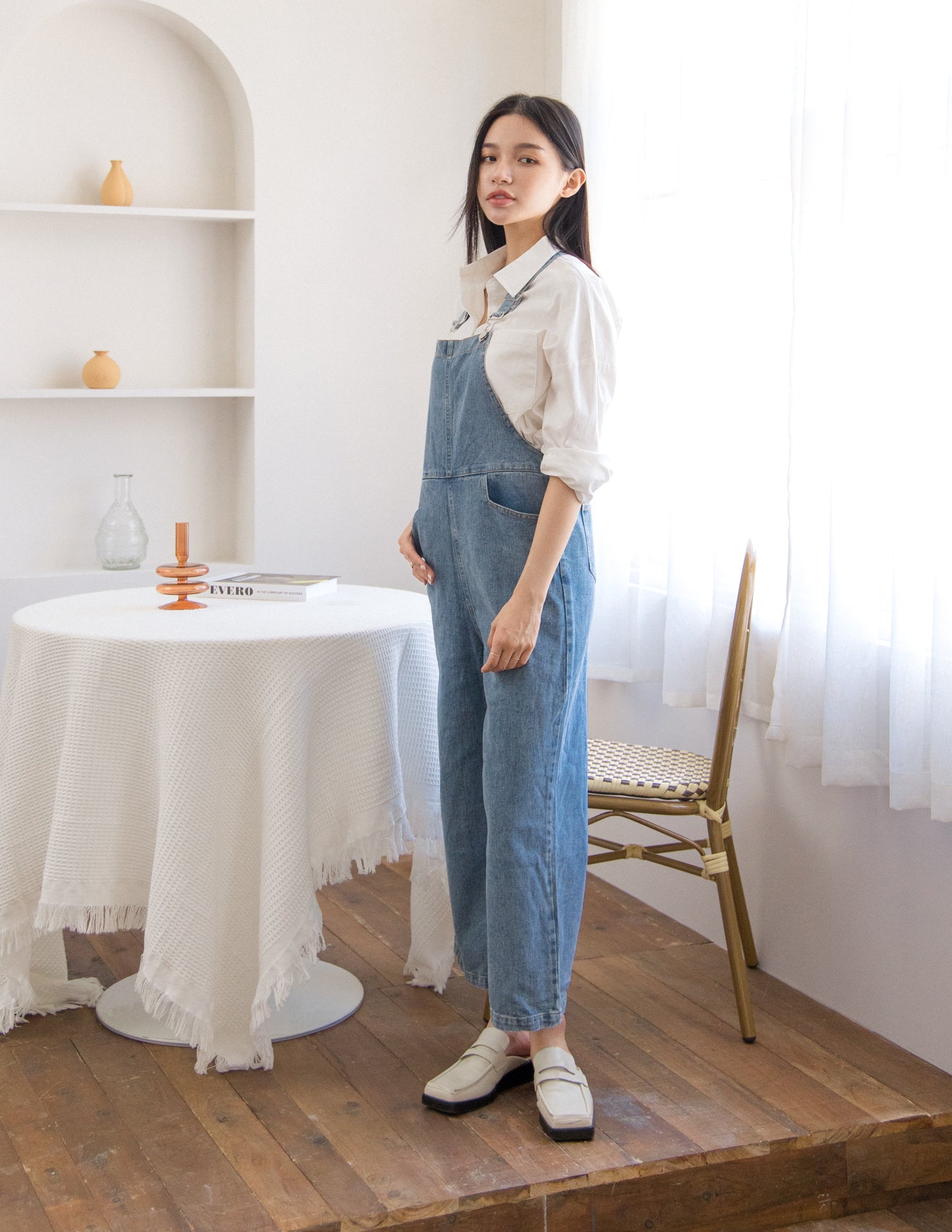 Kalyn Denim Overalls in Blue