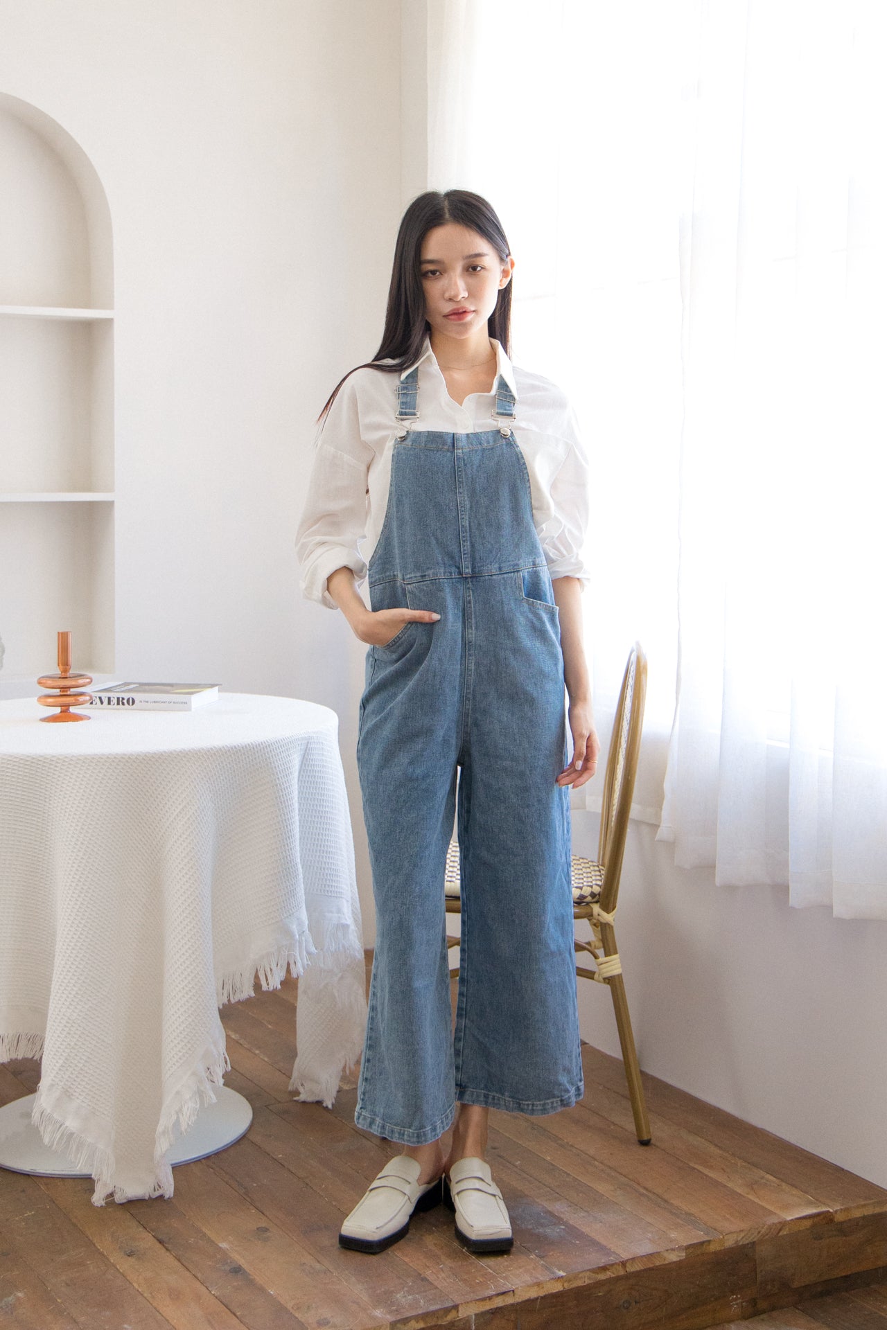 Kalyn Denim Overalls in Blue