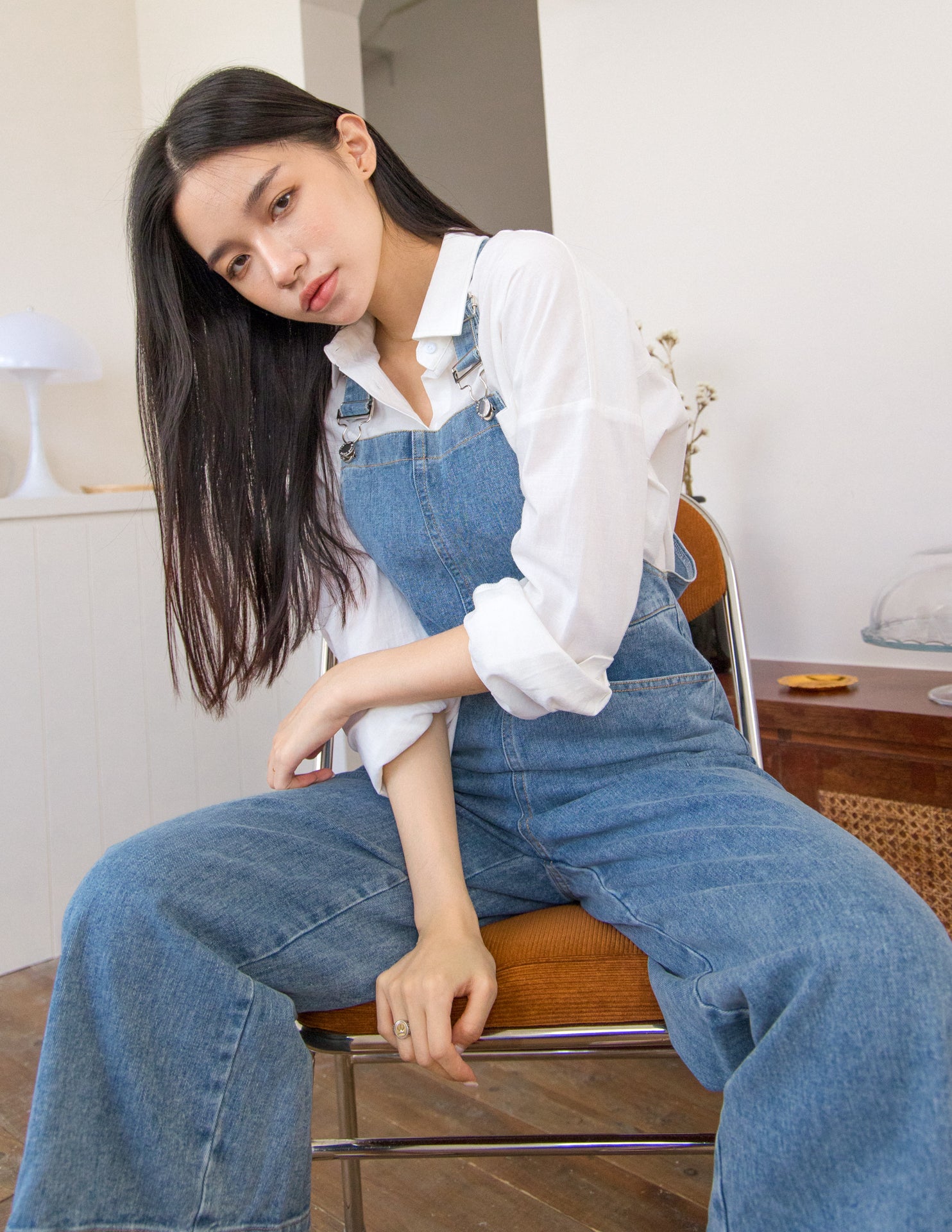 Kalyn Denim Overalls in Blue